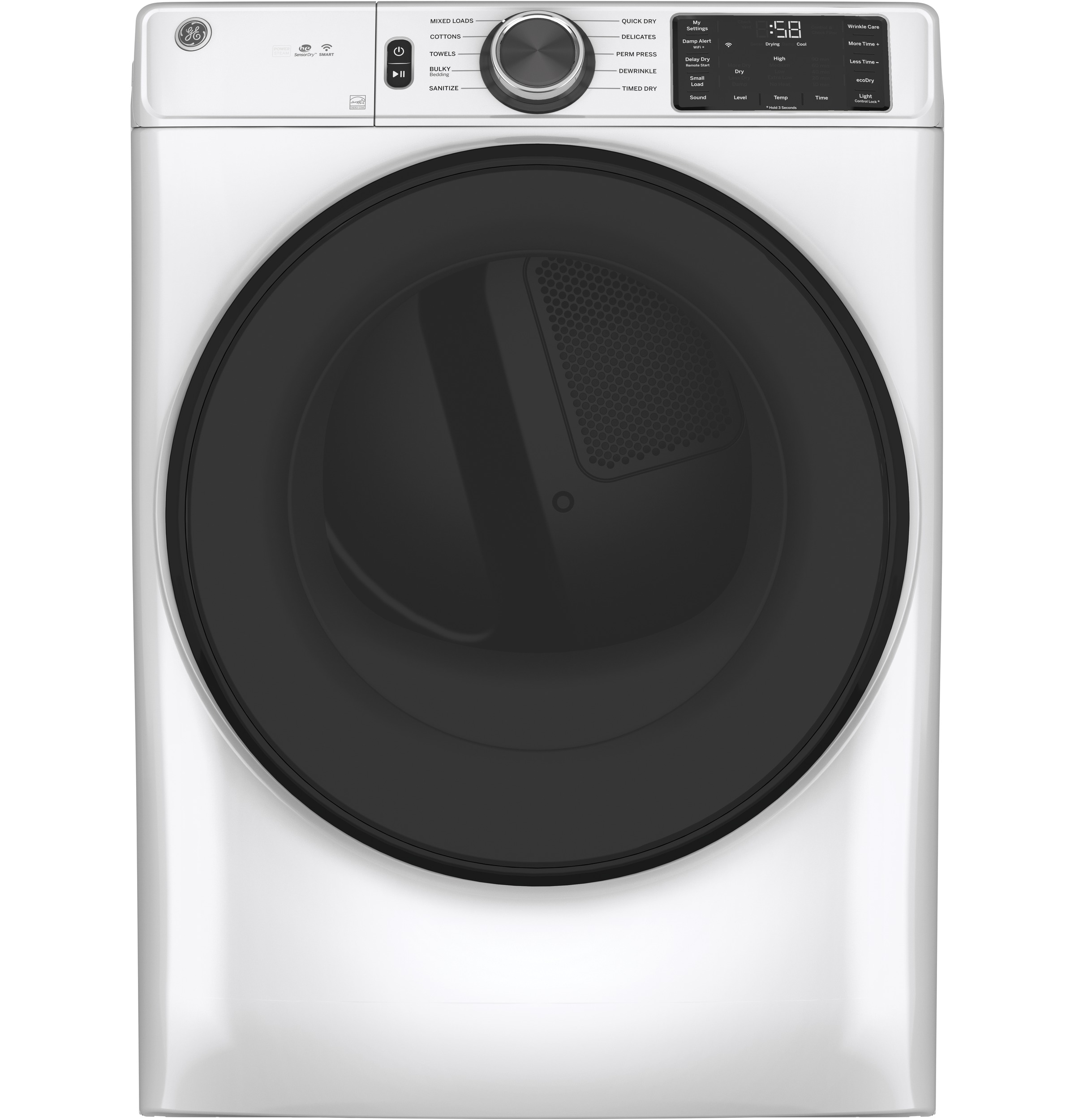 GE GFD55ESSNWW GE 7.8 cu. ft. Capacity Smart Front Load Electric