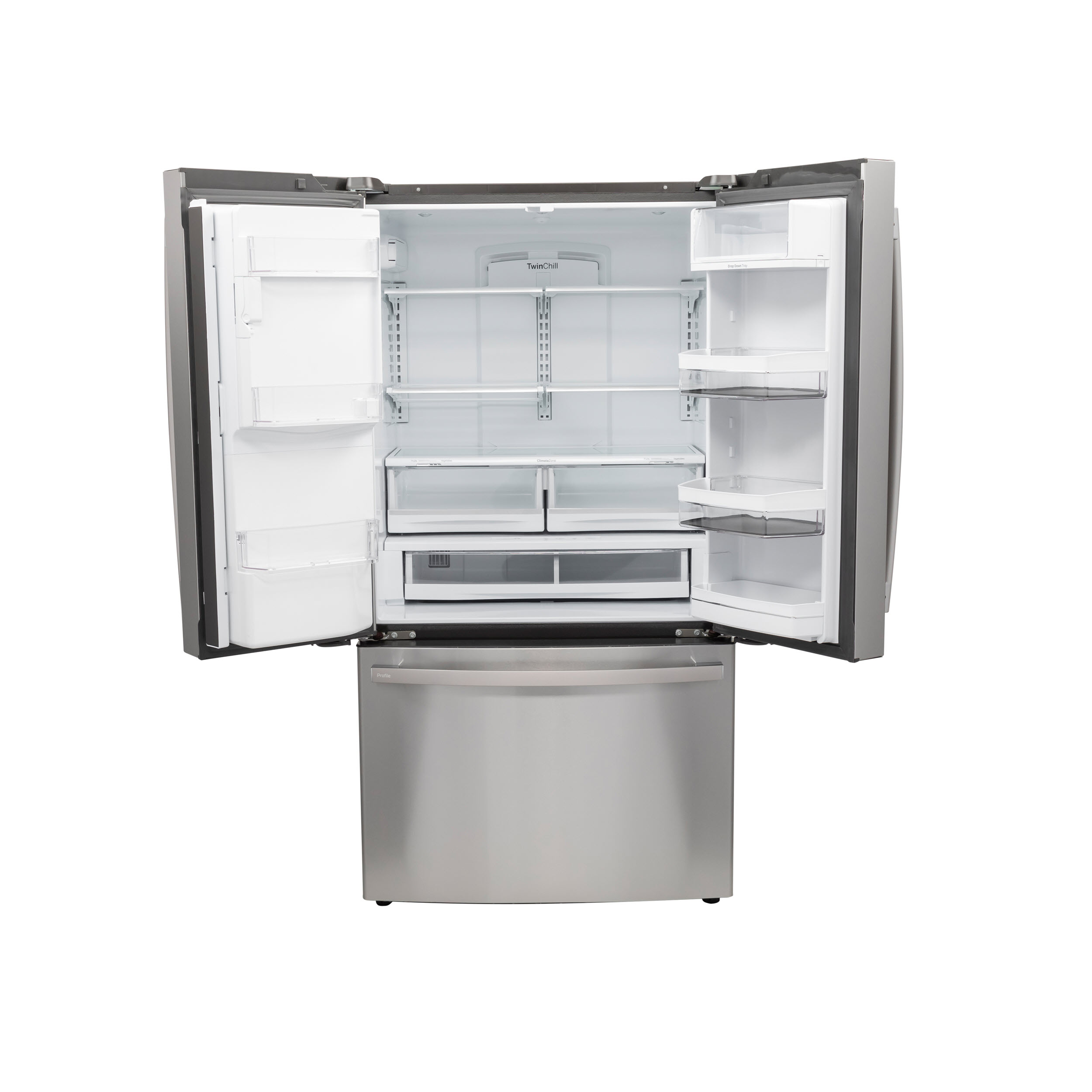 Model: PYE22PYNFS | Profile GE Profile™ Series ENERGY STAR® 22.1 Cu. Ft. Smart Counter-Depth Fingerprint Resistant French-Door Refrigerator with Keurig® K-Cup® Brewing System