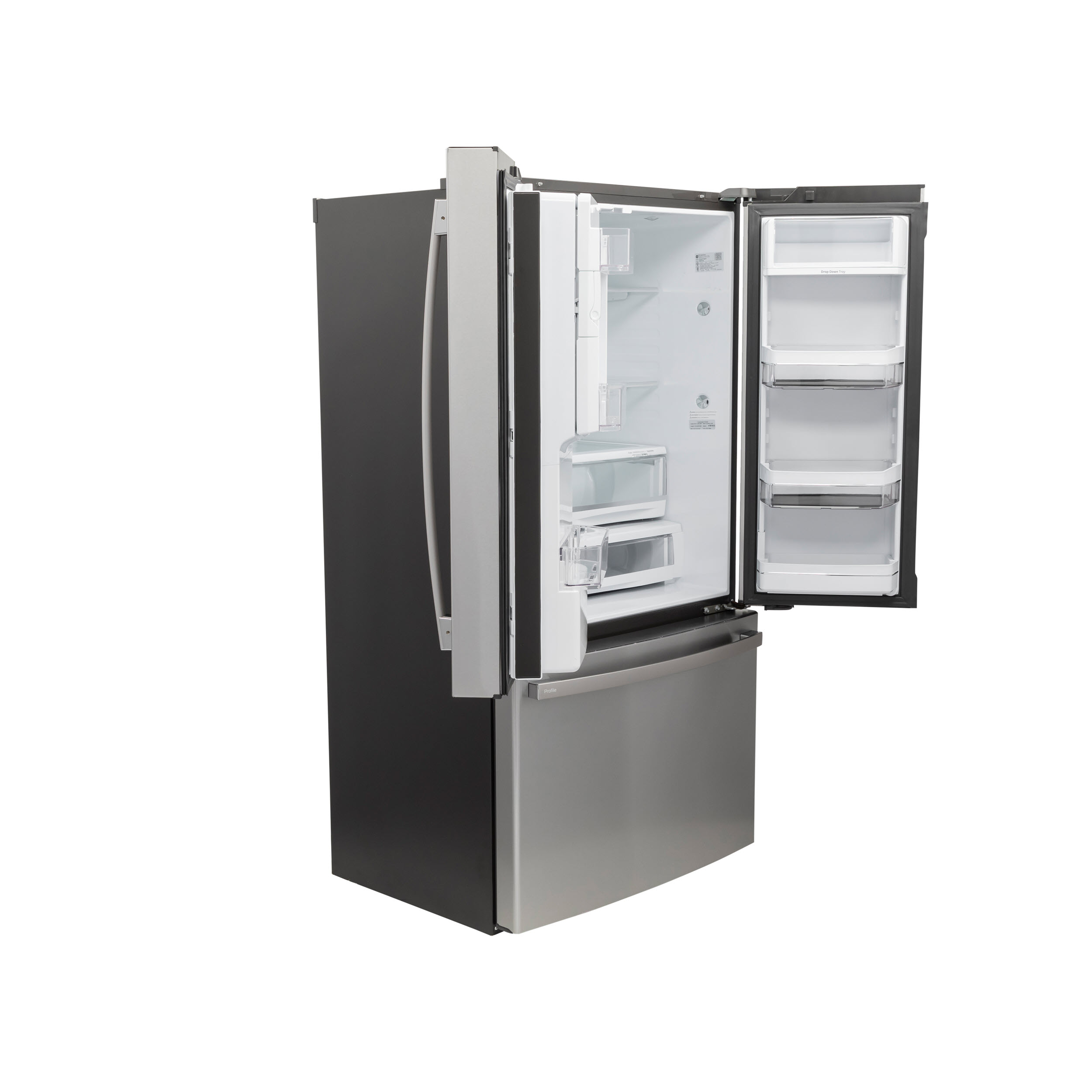 Model: PYE22PYNFS | Profile GE Profile™ Series ENERGY STAR® 22.1 Cu. Ft. Smart Counter-Depth Fingerprint Resistant French-Door Refrigerator with Keurig® K-Cup® Brewing System