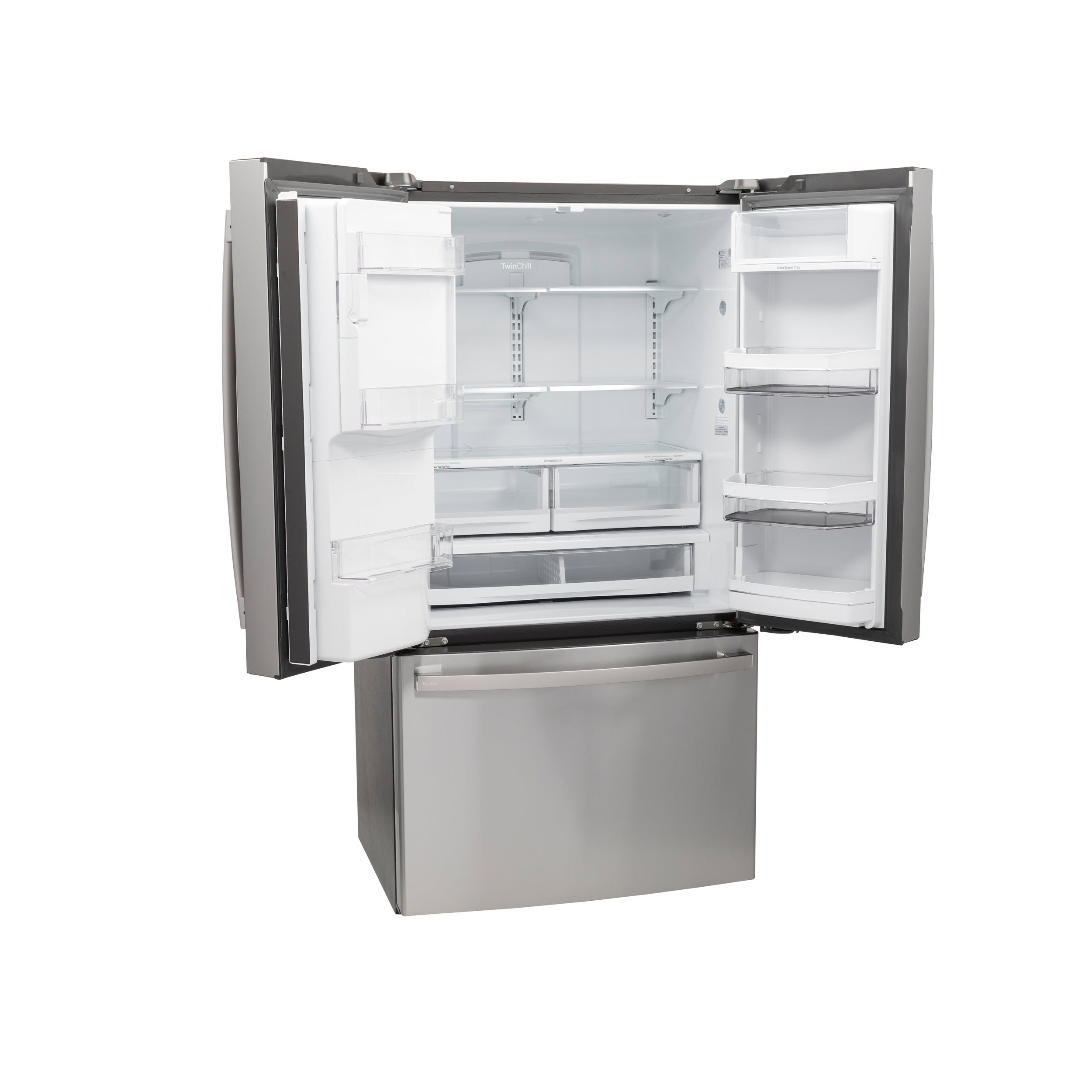 Model: PYE22PYNFS | Profile GE Profile™ Series ENERGY STAR® 22.1 Cu. Ft. Smart Counter-Depth Fingerprint Resistant French-Door Refrigerator with Keurig® K-Cup® Brewing System