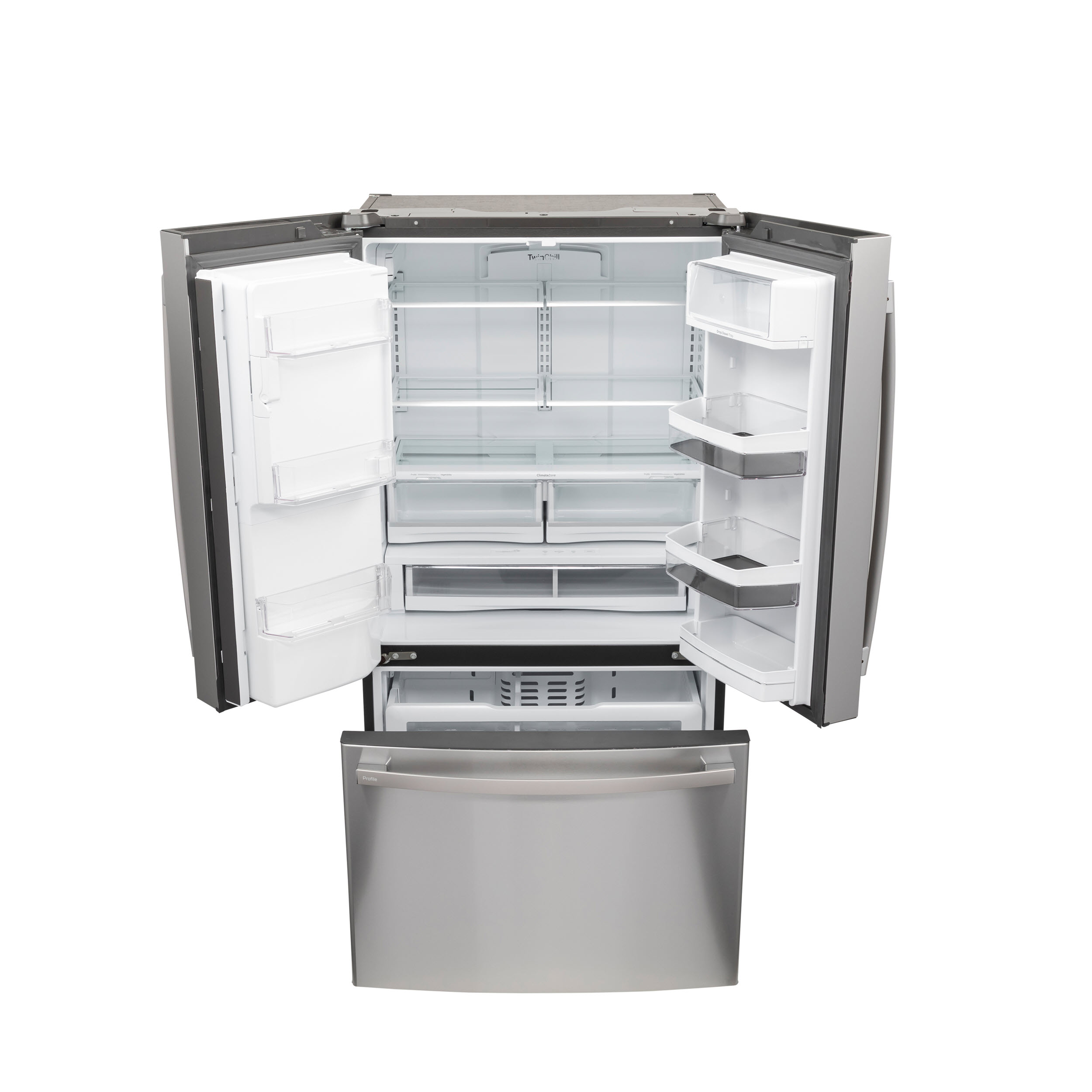 Model: PYE22PYNFS | Profile GE Profile™ Series ENERGY STAR® 22.1 Cu. Ft. Smart Counter-Depth Fingerprint Resistant French-Door Refrigerator with Keurig® K-Cup® Brewing System