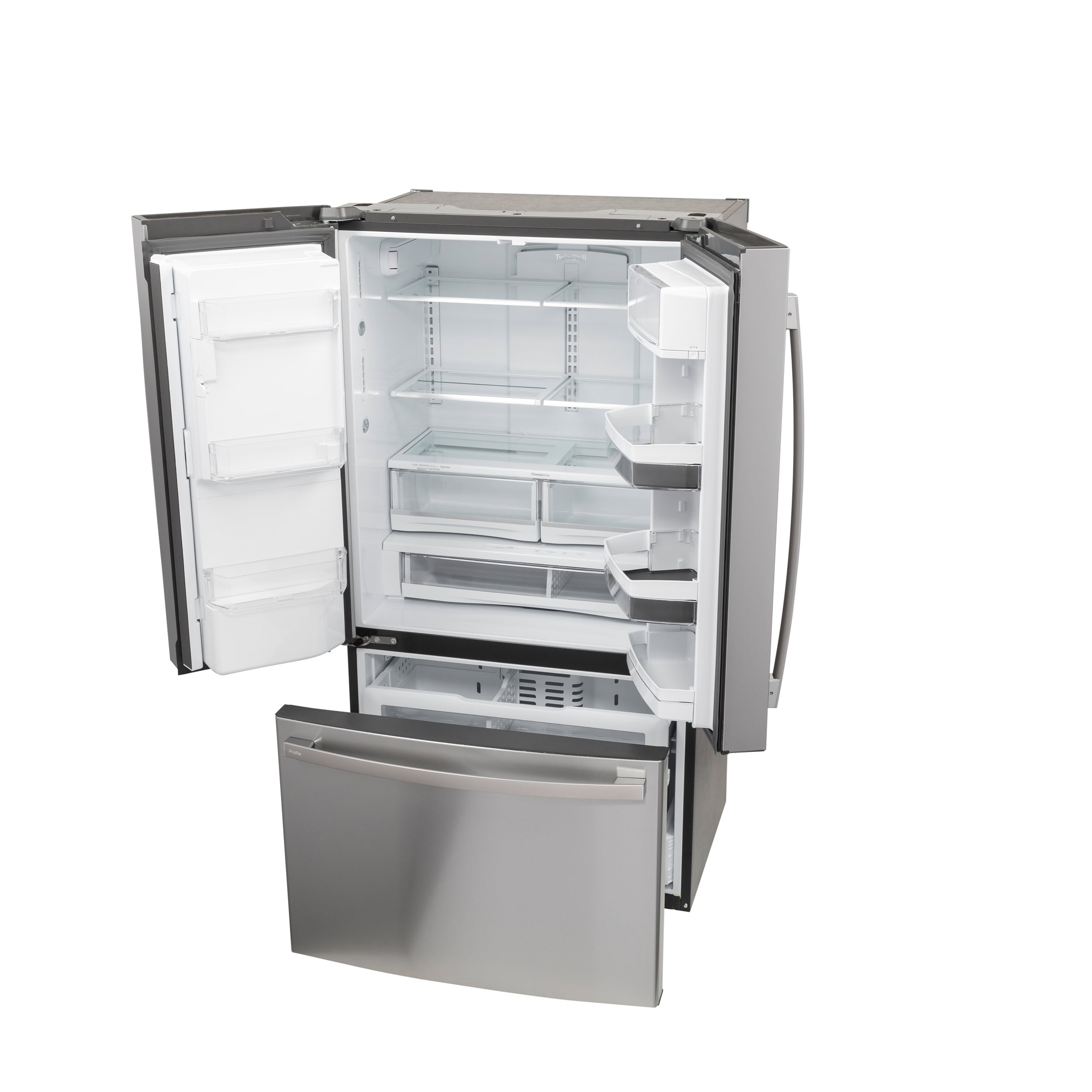 Model: PYE22PYNFS | Profile GE Profile™ Series ENERGY STAR® 22.1 Cu. Ft. Smart Counter-Depth Fingerprint Resistant French-Door Refrigerator with Keurig® K-Cup® Brewing System