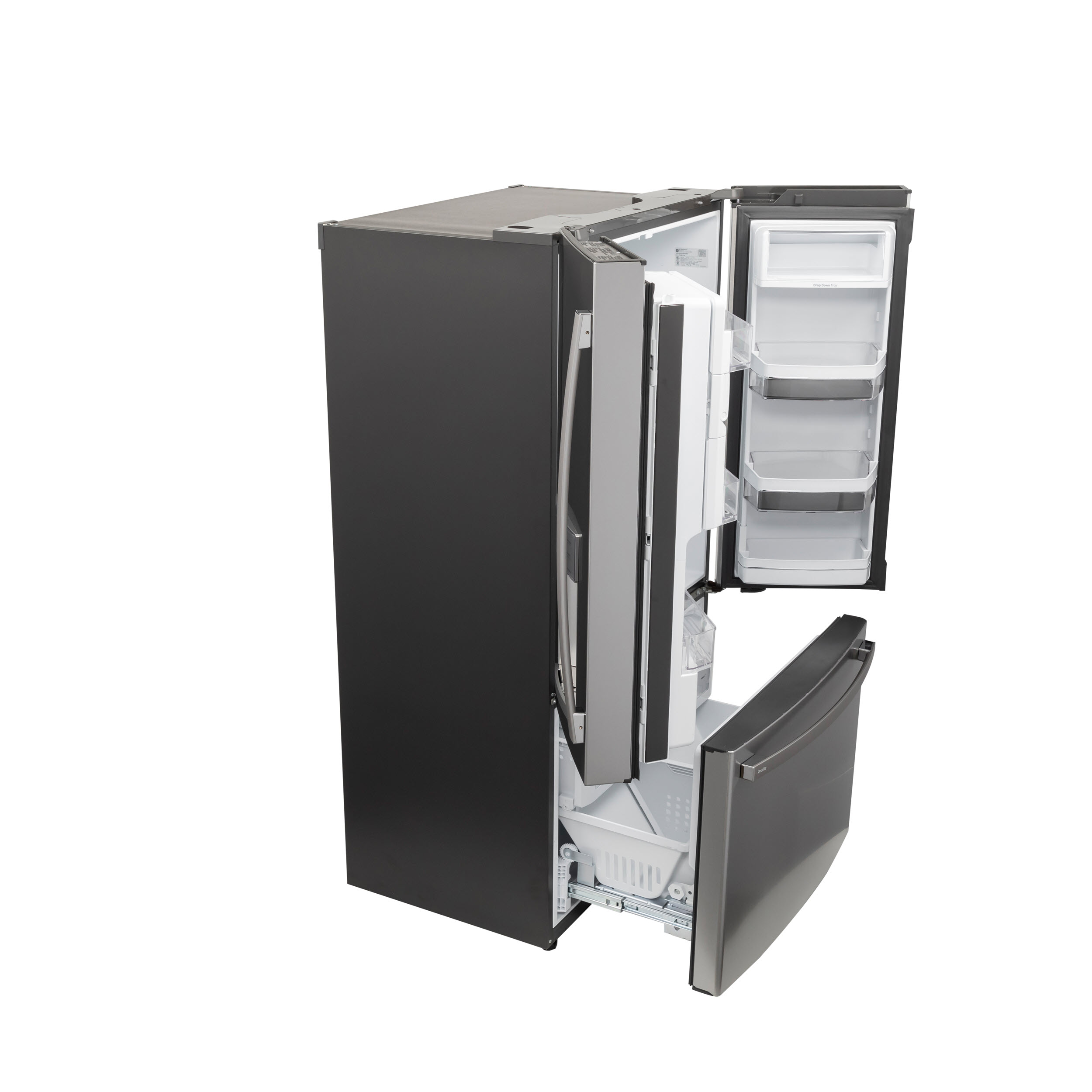 Model: PYE22PYNFS | Profile GE Profile™ Series ENERGY STAR® 22.1 Cu. Ft. Smart Counter-Depth Fingerprint Resistant French-Door Refrigerator with Keurig® K-Cup® Brewing System