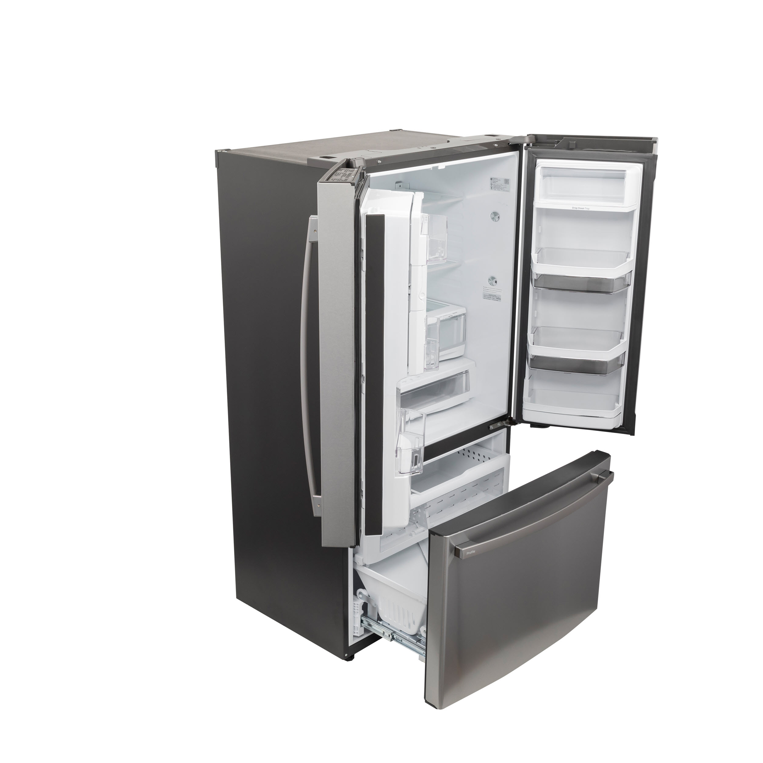 Model: PYE22PYNFS | Profile GE Profile™ Series ENERGY STAR® 22.1 Cu. Ft. Smart Counter-Depth Fingerprint Resistant French-Door Refrigerator with Keurig® K-Cup® Brewing System