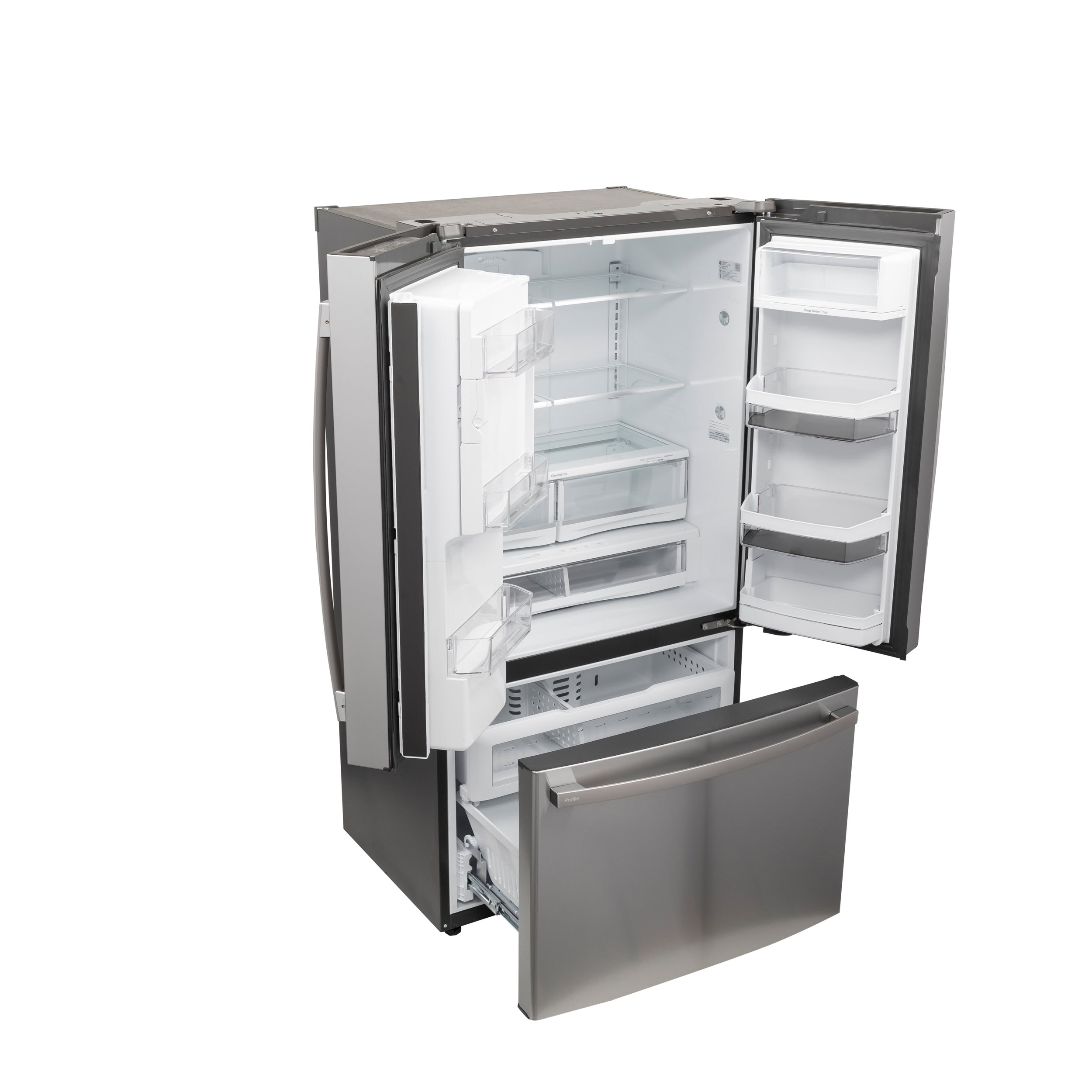 Model: PYE22PYNFS | Profile GE Profile™ Series ENERGY STAR® 22.1 Cu. Ft. Smart Counter-Depth Fingerprint Resistant French-Door Refrigerator with Keurig® K-Cup® Brewing System