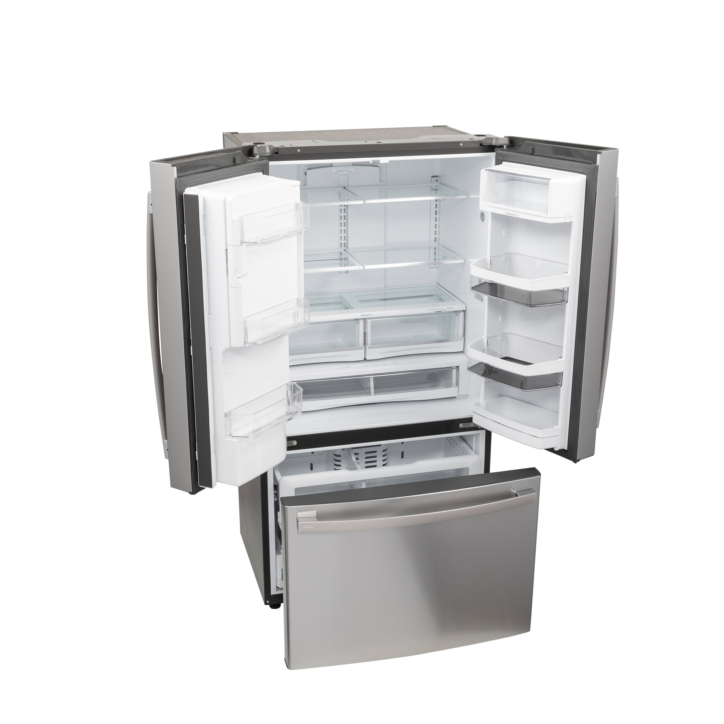 Model: PYE22PYNFS | Profile GE Profile™ Series ENERGY STAR® 22.1 Cu. Ft. Smart Counter-Depth Fingerprint Resistant French-Door Refrigerator with Keurig® K-Cup® Brewing System