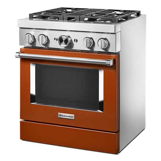 Model: KFDC500JSC | KitchenAid KitchenAid® 30'' Smart Commercial-Style Dual Fuel Range with 4 Burners