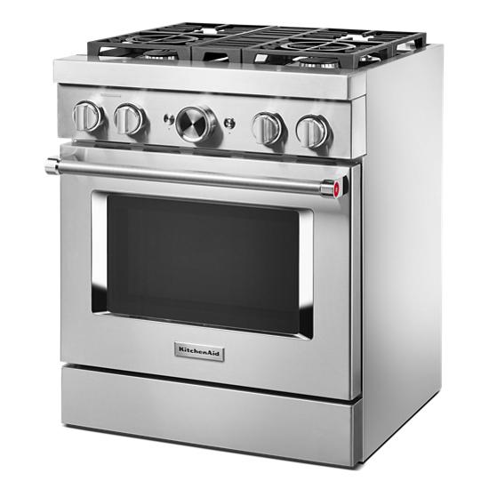 Model: KFDC500JSS | KitchenAid KitchenAid® 30'' Smart Commercial-Style Dual Fuel Range with 4 Burners
