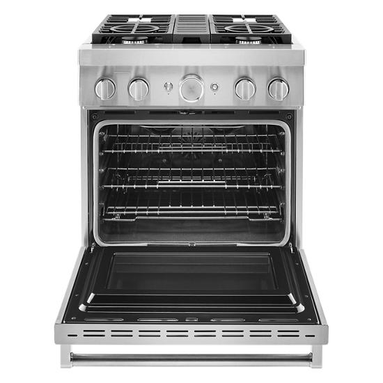 Model: KFDC500JSS | KitchenAid KitchenAid® 30'' Smart Commercial-Style Dual Fuel Range with 4 Burners
