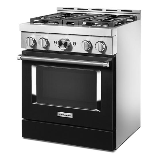 Model: KFGC500JBK | KitchenAid KitchenAid® 30'' Smart Commercial-Style Gas Range with 4 Burners