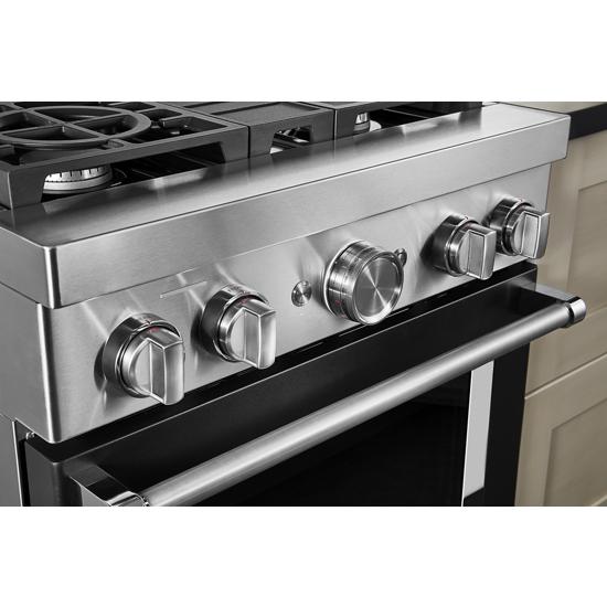 Model: KFGC500JBK | KitchenAid KitchenAid® 30'' Smart Commercial-Style Gas Range with 4 Burners
