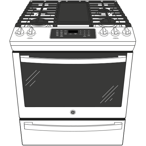 GE GE® 30" Slide-In Front-Control Convection Gas Range with No Preheat Air Fry