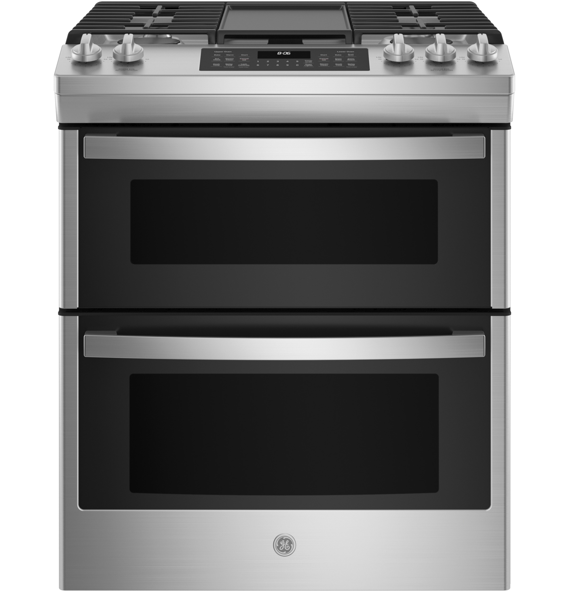 GE GE® 30" Slide-In Front Control Gas Double Oven Range