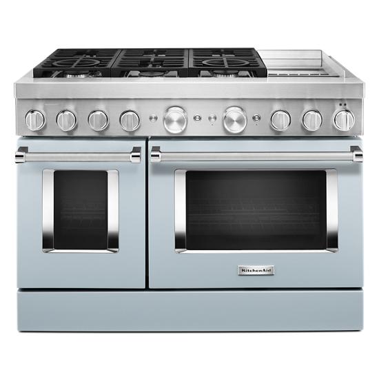 Kitchenaid Kfdc558jmb Kitchenaid 48 Smart Commercial Style Dual Fuel Range With Griddle Kfdc558jmb Appliance Direct