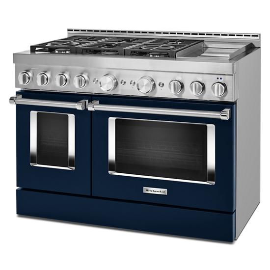 Model: KFGC558JIB | KitchenAid KitchenAid® 48'' Smart Commercial-Style Gas Range with Griddle