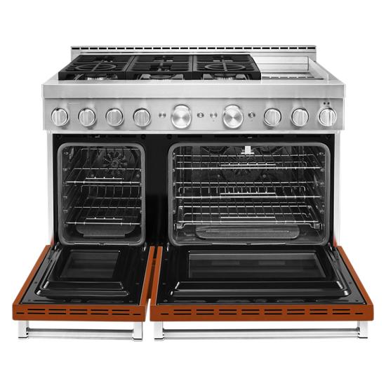 Model: KFGC558JSC | KitchenAid KitchenAid® 48'' Smart Commercial-Style Gas Range with Griddle