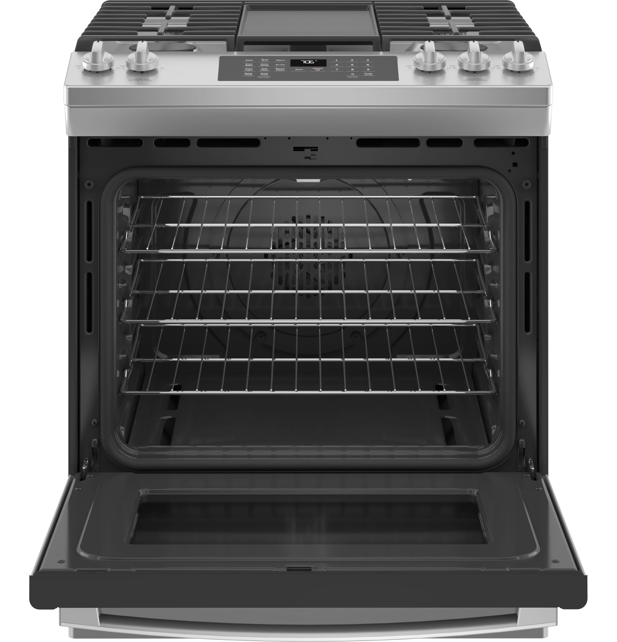 GE JGS760SPSS GE® 30" SlideIn FrontControl Convection Gas Range