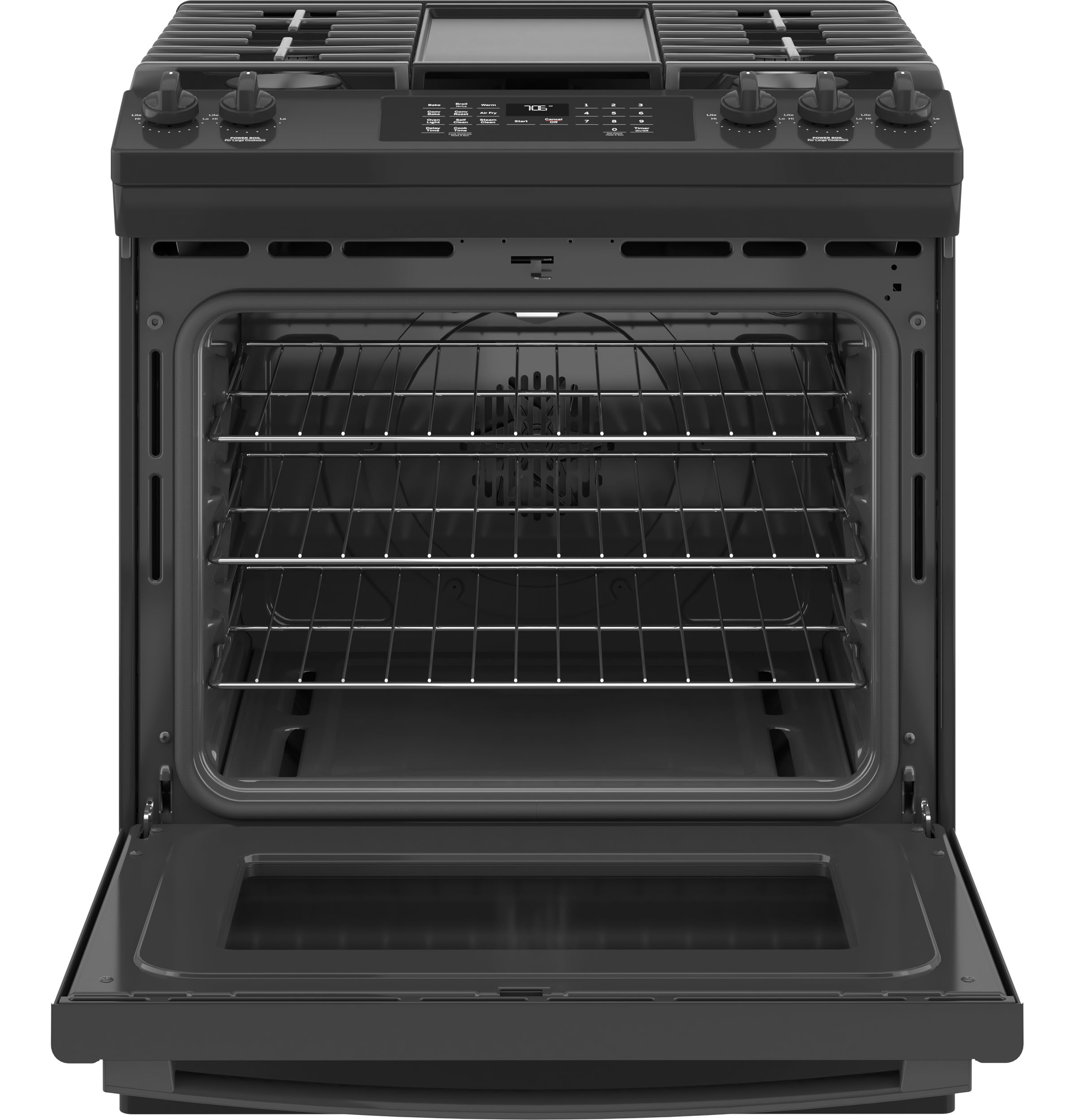 GE JGS760EELES GE® 30" SlideIn FrontControl Convection Gas Range