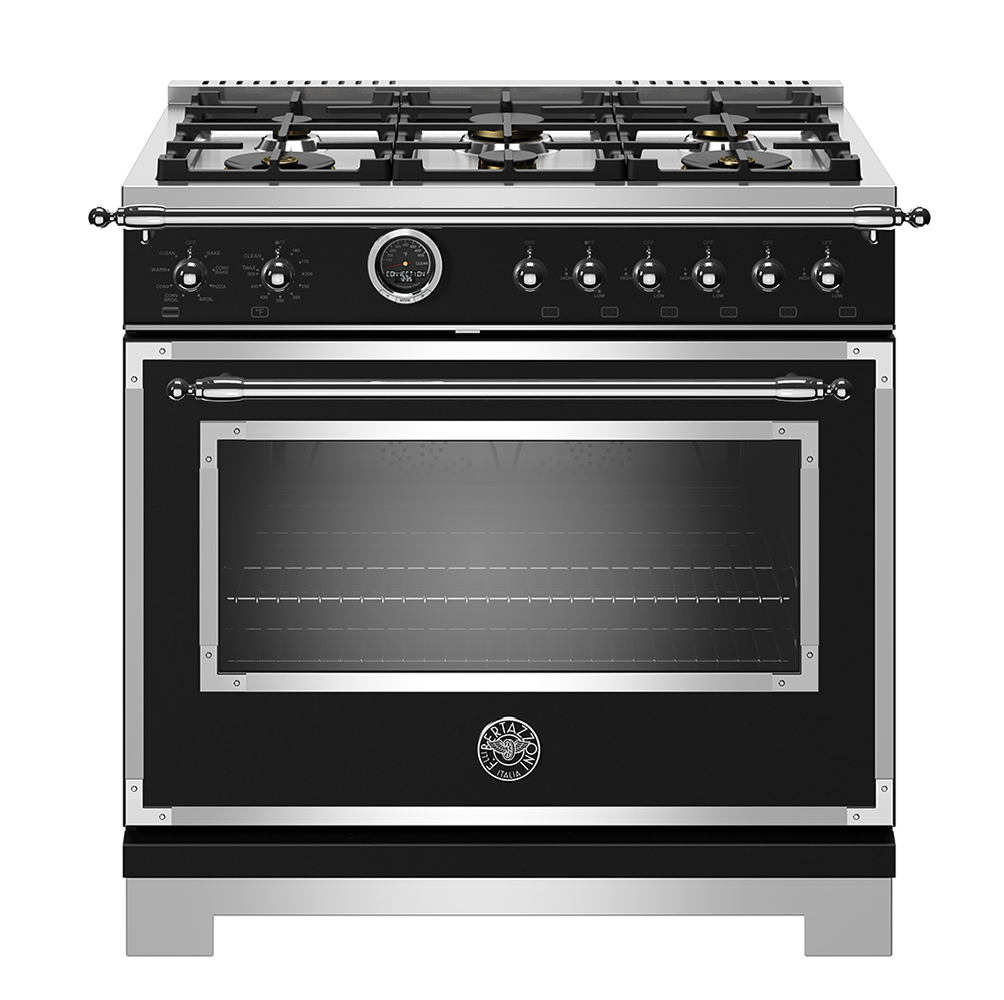 Bertazzoni 36" Hertitage Series range - Electric self clean oven - 6 brass burners