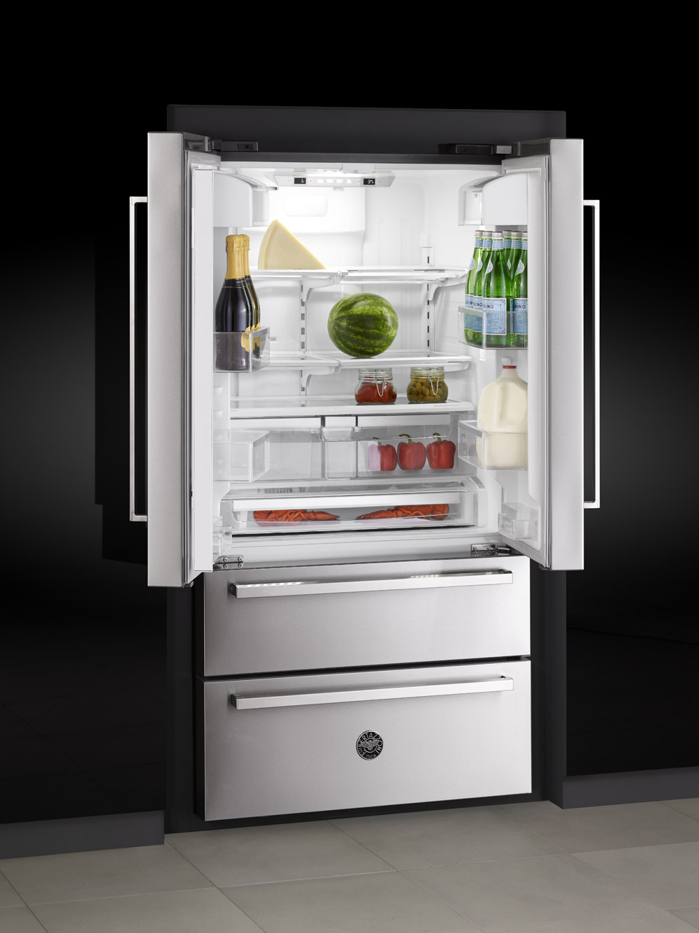 Model: REF36X | Bertazzoni 36" French door refrigerator - Freestanding - Stainless