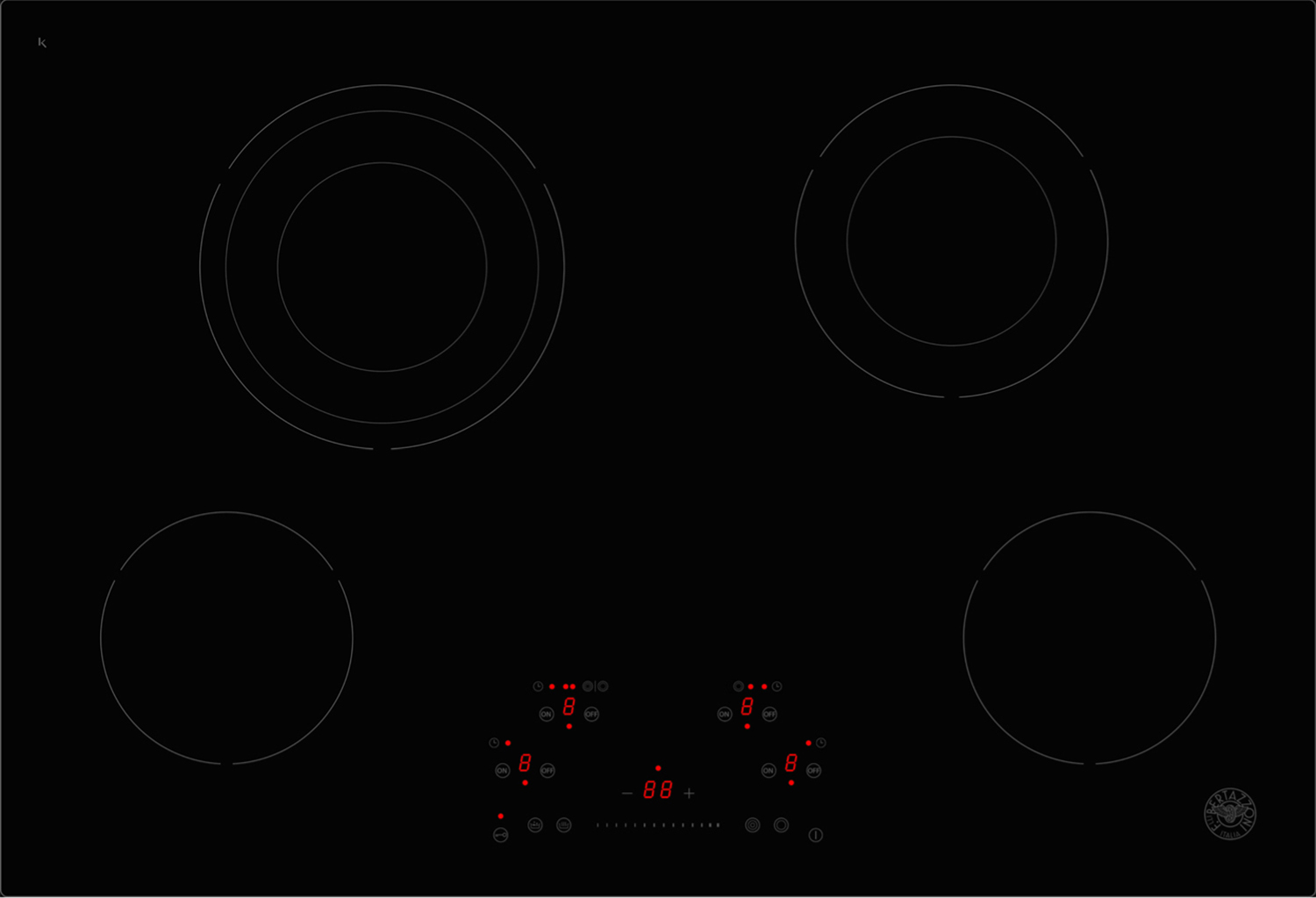 Bertazzoni 30" Ceran Touch Control Cooktop 4 Heating Zones