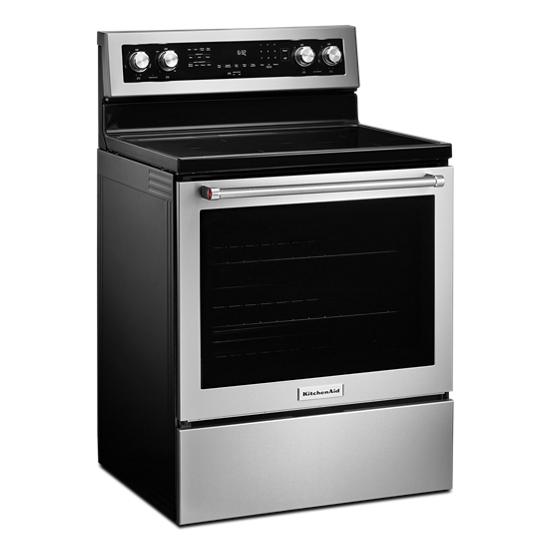 KitchenAid 30-Inch 5 Element Electric Convection Range with PrintShield™ Finish