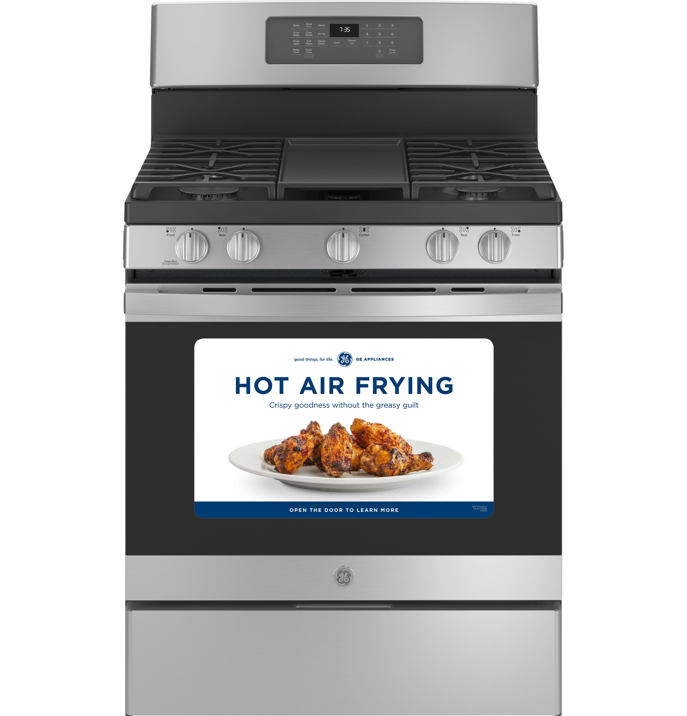 GE JGB735SPSS GE® 30" FreeStanding Gas Convection Range with No Preheat Air FryJGB735SPSS