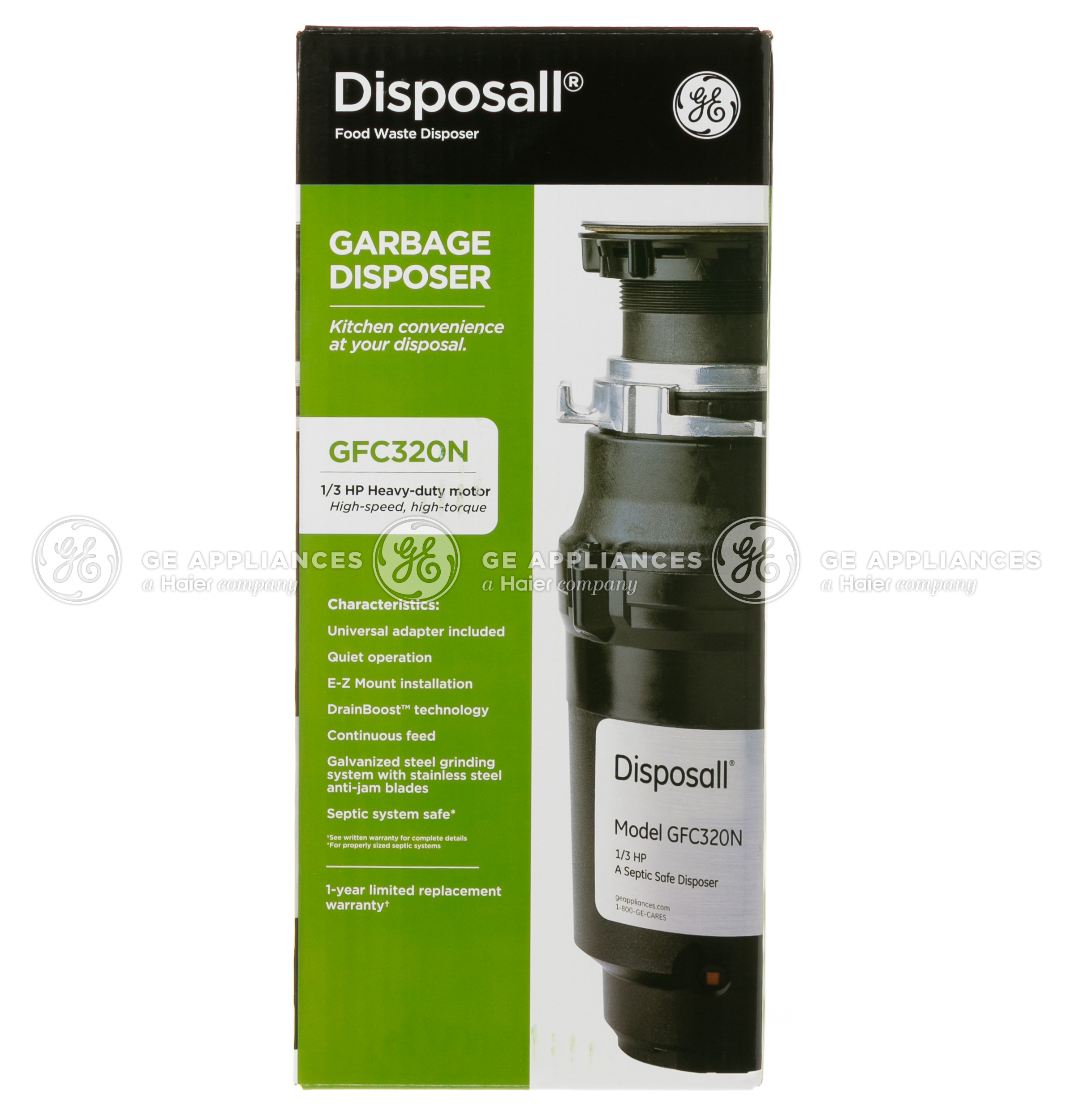 GE GFC320N GE1/3 HP Continuous Feed Garbage Disposer NonCorded