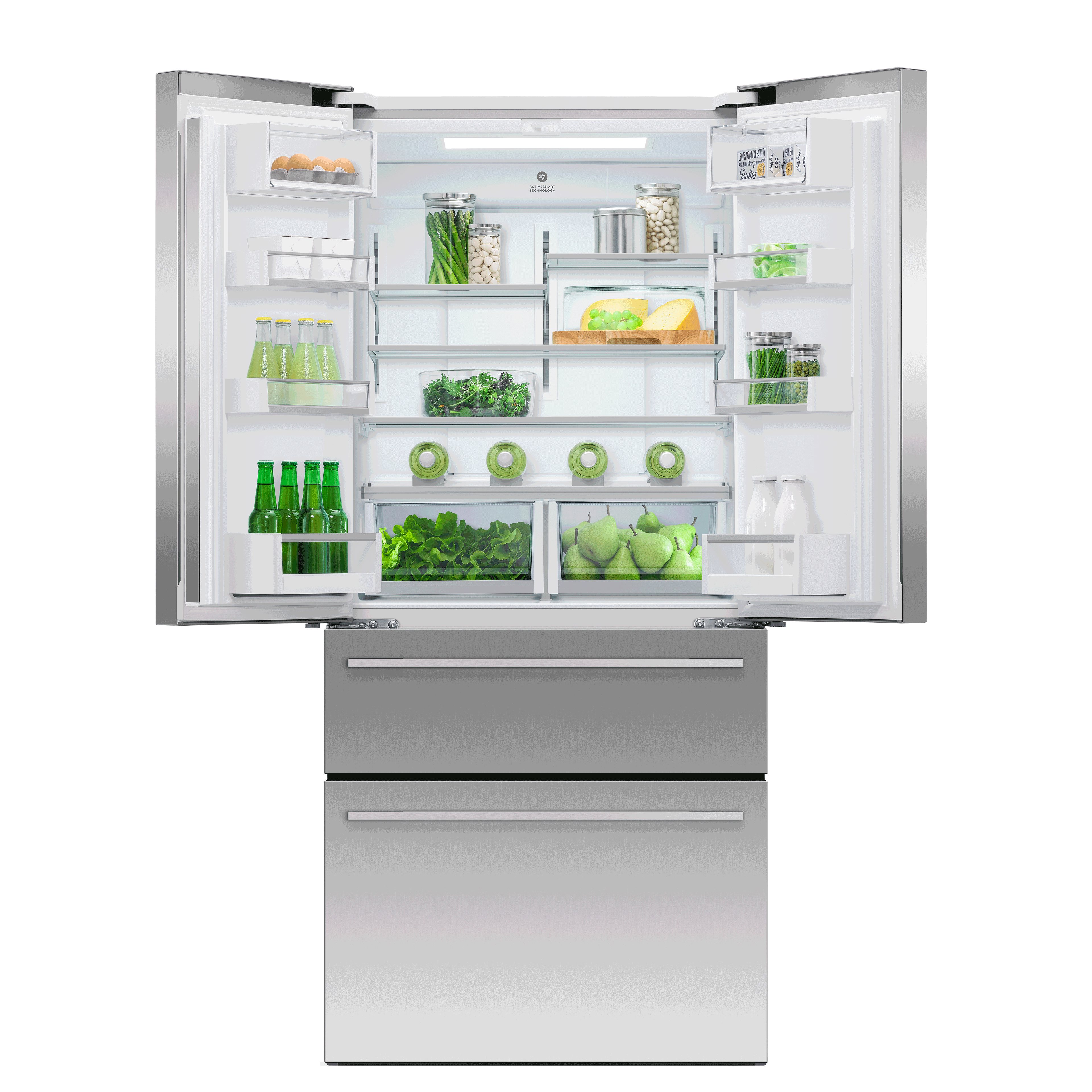 Fisher And Paykel Rf172gdux1 Activesmart Refrigerator 16 9 Cu Ft Counter Depth French Door Ice Amp Water Rf172gdux1 Bridgeville Appliance
