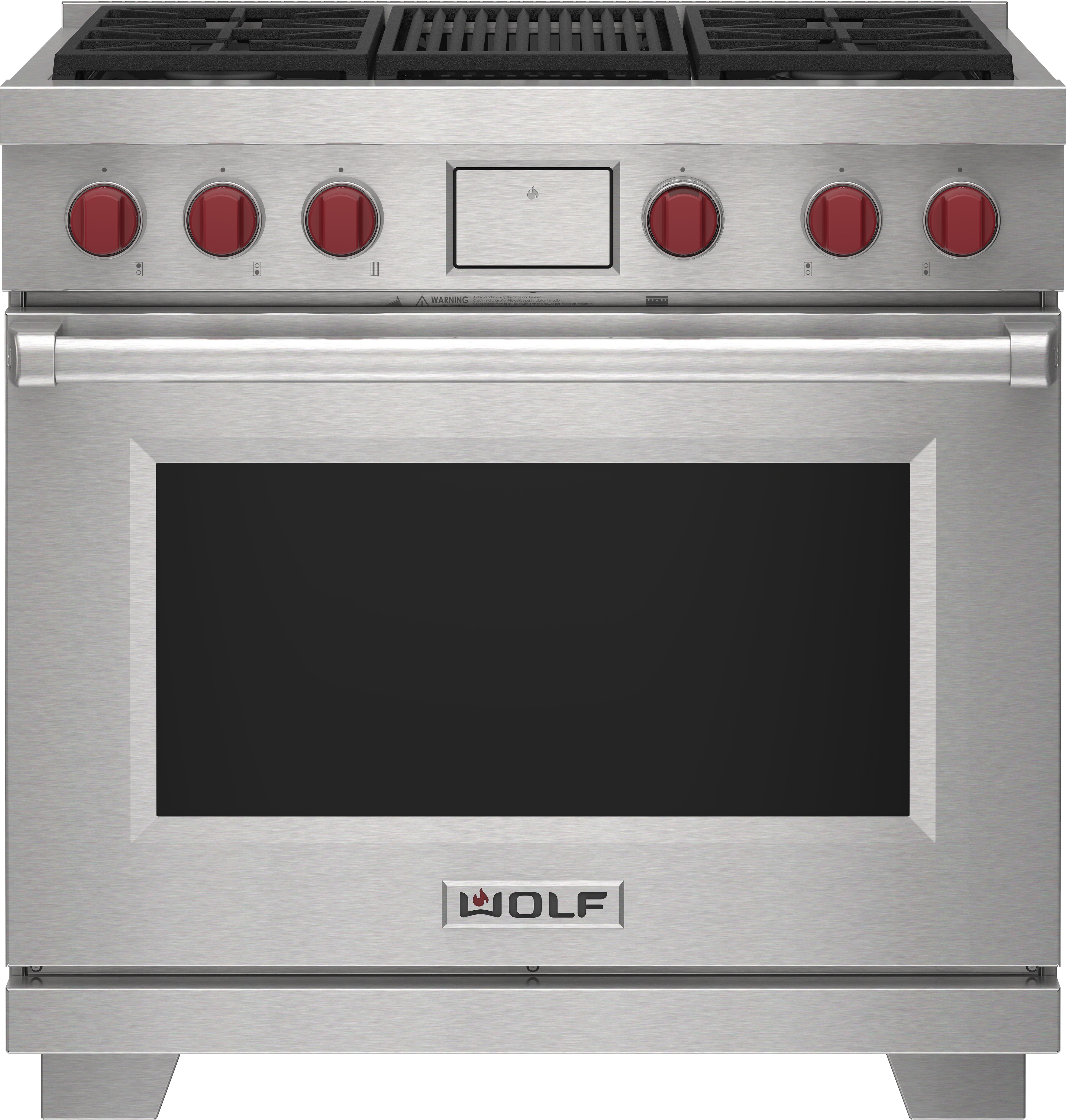 Wolf 36" Dual Fuel Range - 4 Burners and Infrared Charbroiler