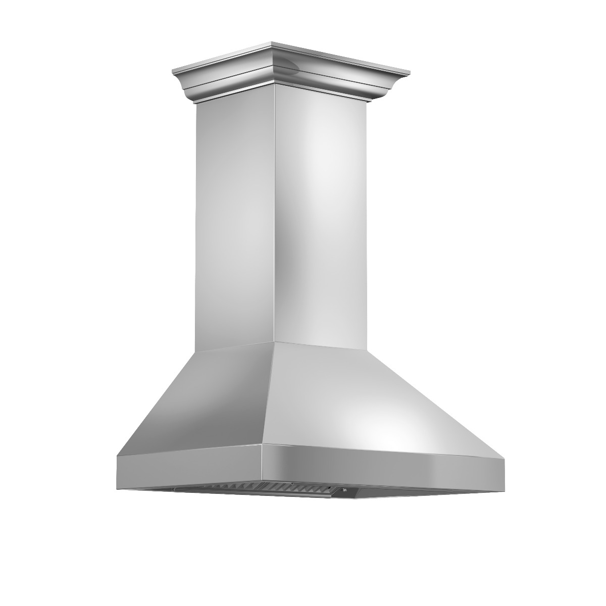 ZLINE - 597CRN-42 - ZLINE 42 Professional Convertible Vent Wall Mount  Range Hood in Stainless Steel with Crown Molding (597CRN-42)-597CRN-42 |  Appliance Alley