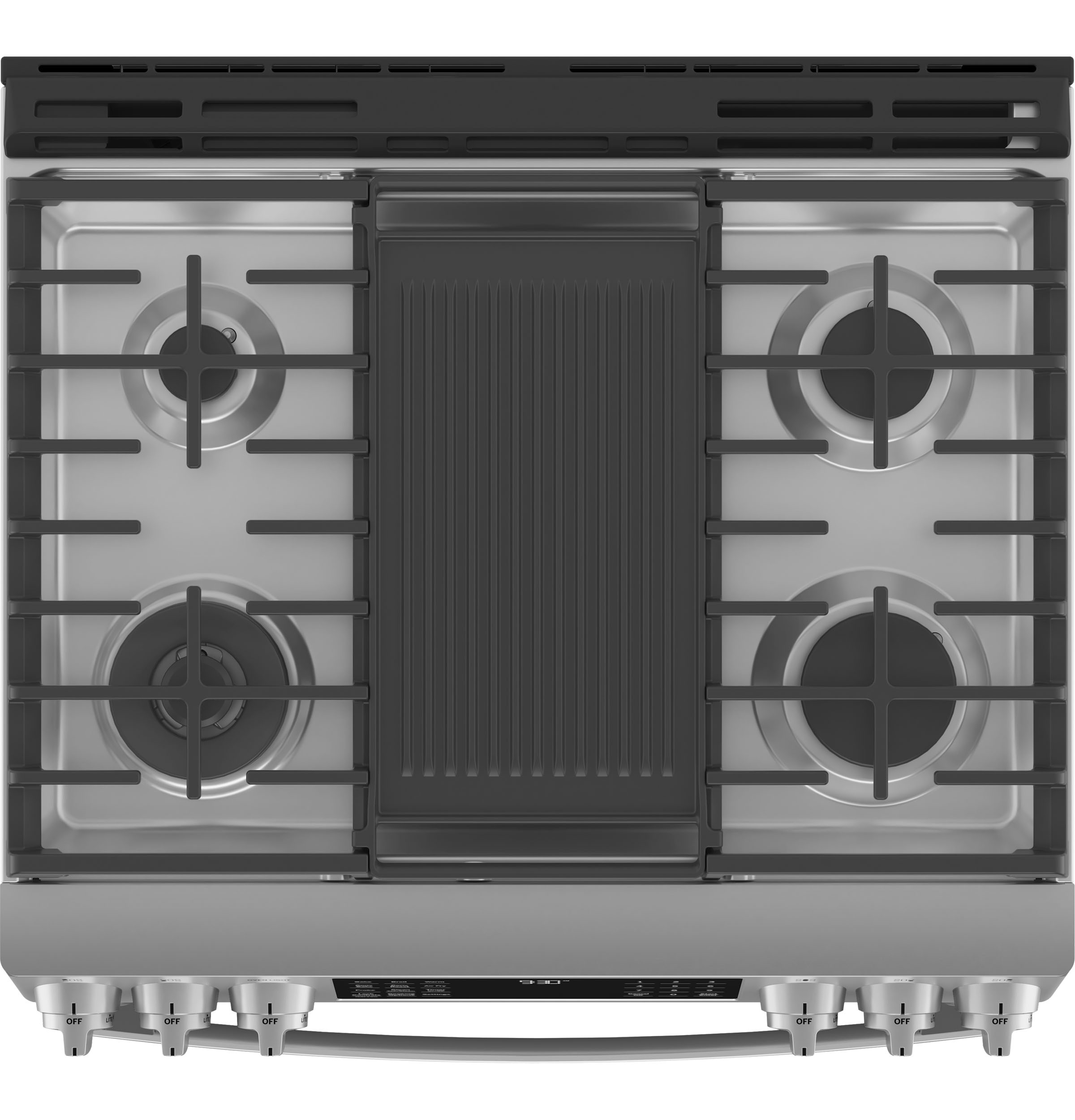Model: PGS930YPFS | GE Profile GE Profile™ 30" Smart Slide-In Front-Control Gas Fingerprint Resistant Range with No Preheat Air Fry