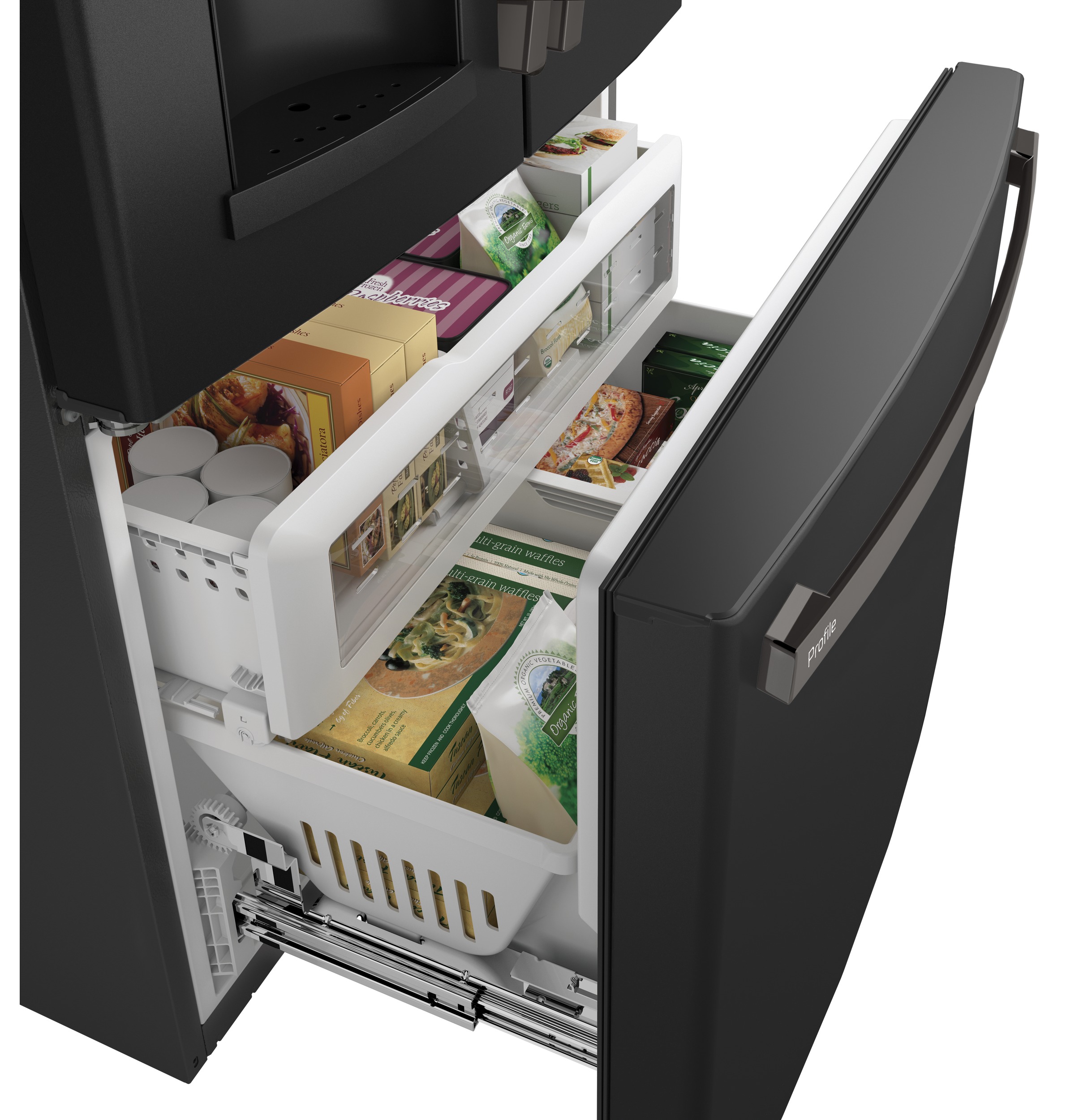 Model: PYE22KELDS | GE Profile GE Profile™ Series ENERGY STAR® 22.1 Cu. Ft. Counter-Depth French-Door Refrigerator with Hands-Free AutoFill