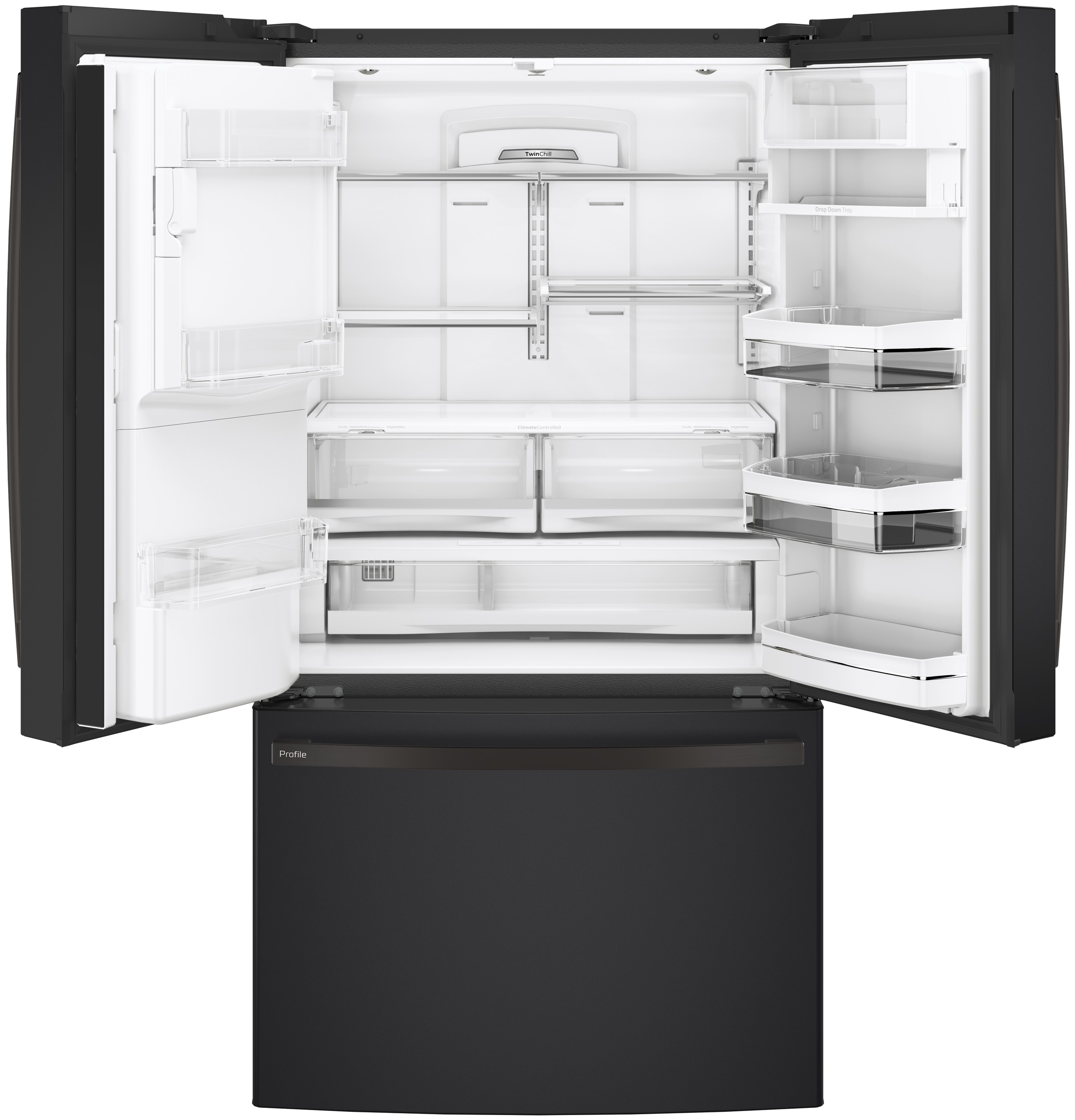 Model: PYE22KELDS | GE Profile GE Profile™ Series ENERGY STAR® 22.1 Cu. Ft. Counter-Depth French-Door Refrigerator with Hands-Free AutoFill