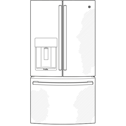 Model: PYE22KELDS | GE Profile GE Profile™ Series ENERGY STAR® 22.1 Cu. Ft. Counter-Depth French-Door Refrigerator with Hands-Free AutoFill