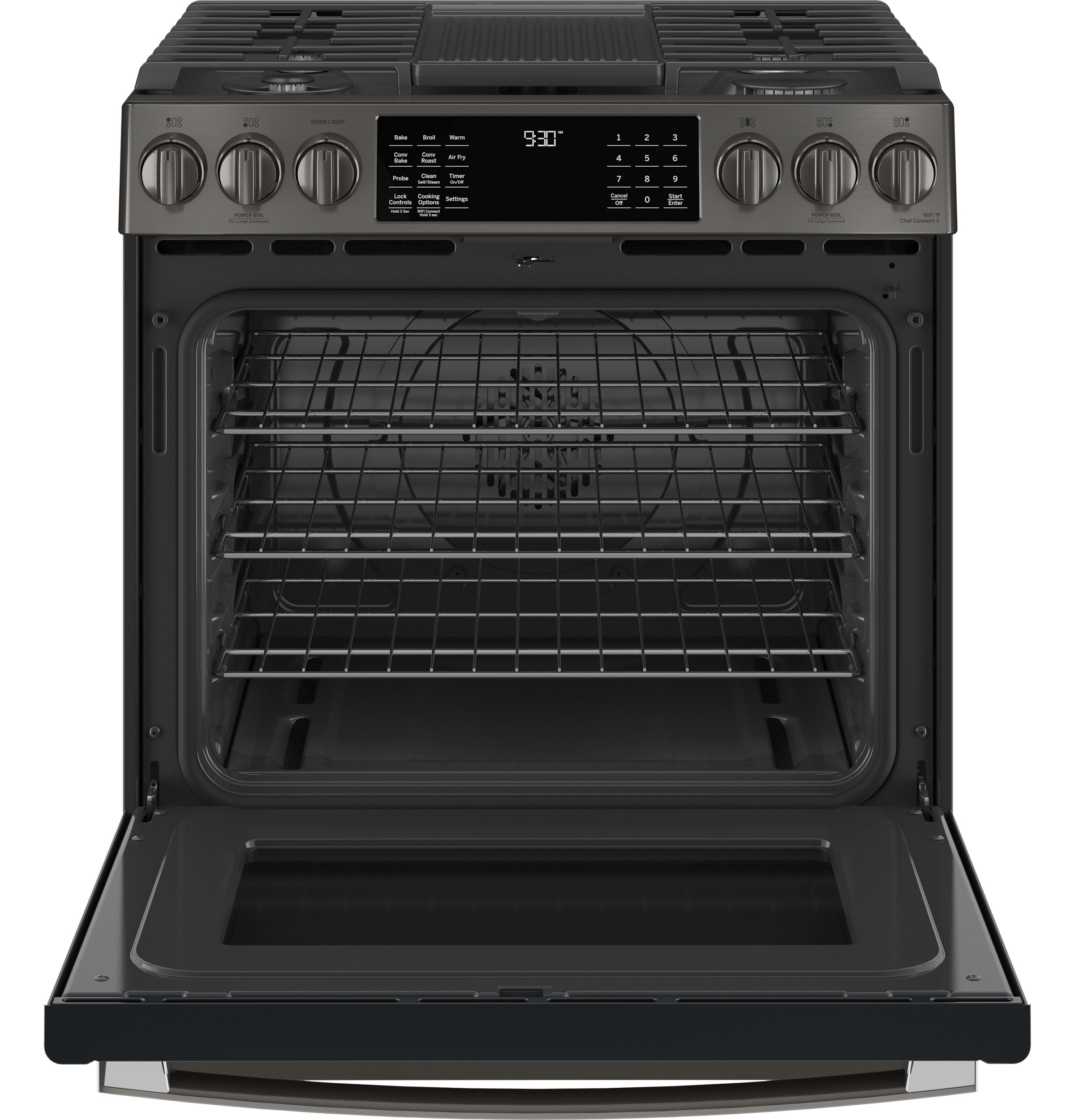 Model: PGS930BPTS | GE Profile GE Profile™ 30" Smart Slide-In Front-Control Gas Range with No Preheat Air Fry