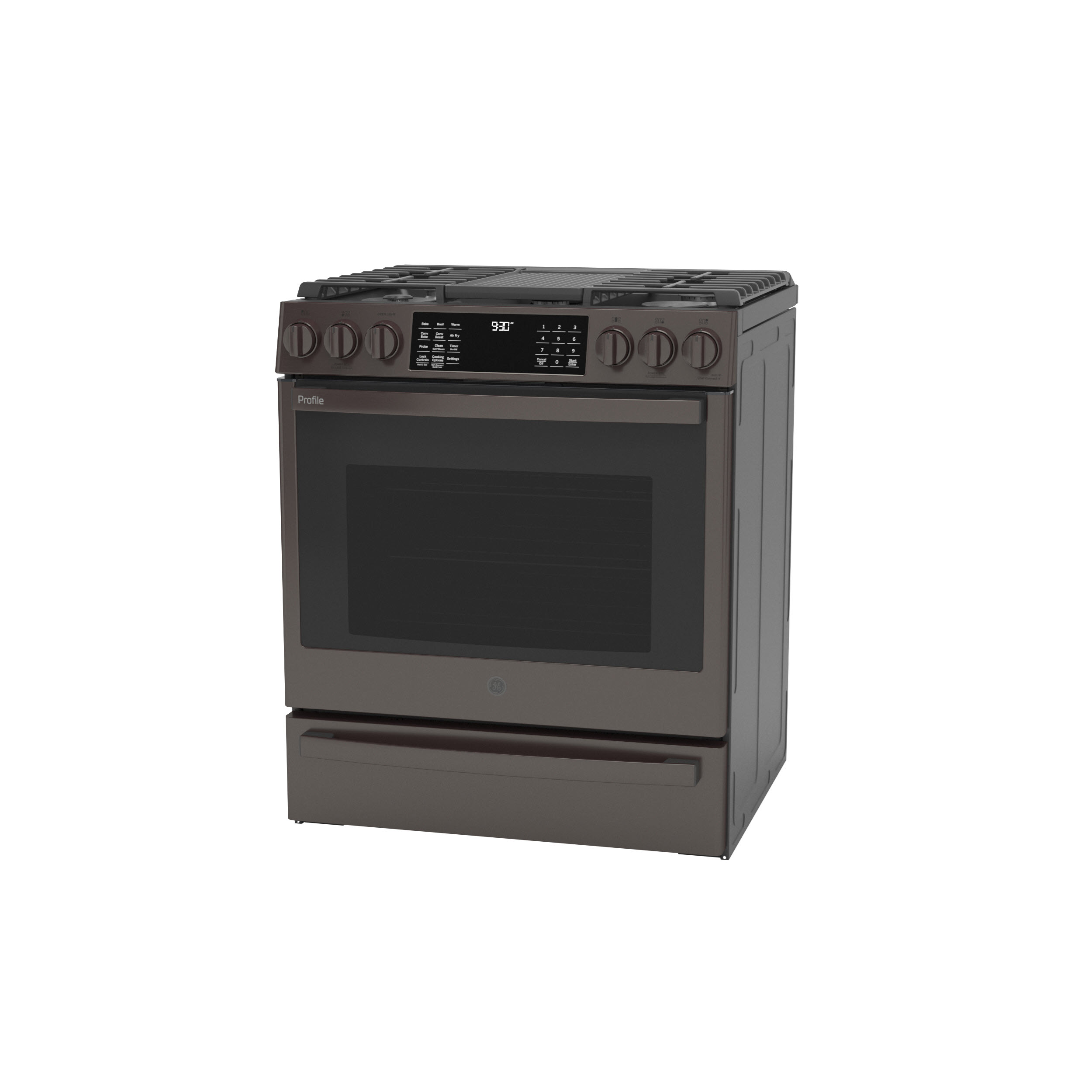 Model: PGS930BPTS | GE Profile GE Profile™ 30" Smart Slide-In Front-Control Gas Range with No Preheat Air Fry