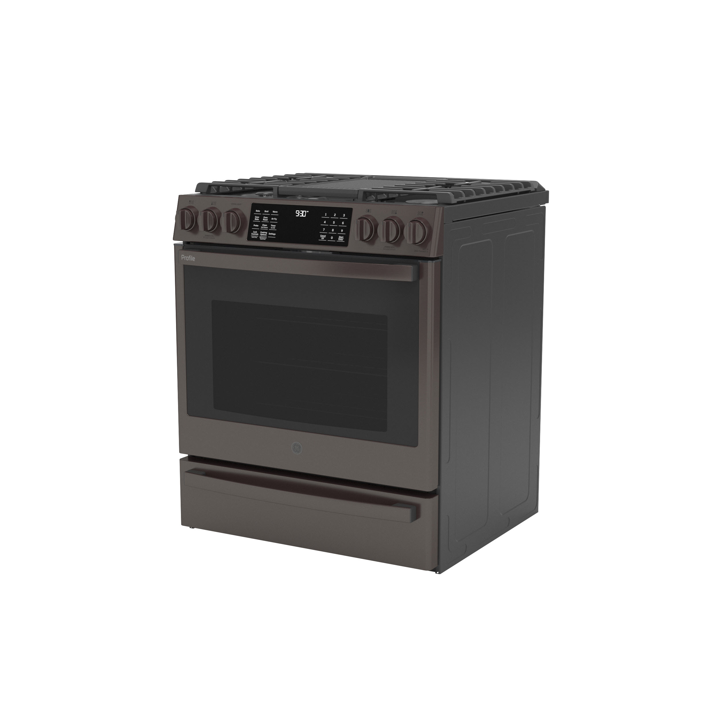 Model: PGS930BPTS | GE Profile GE Profile™ 30" Smart Slide-In Front-Control Gas Range with No Preheat Air Fry