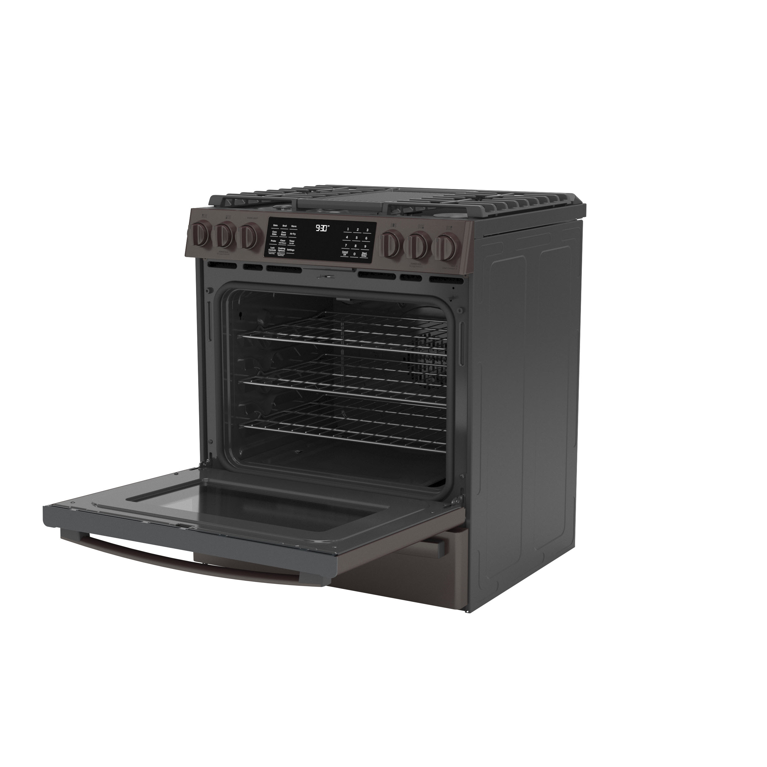 Model: PGS930BPTS | GE Profile GE Profile™ 30" Smart Slide-In Front-Control Gas Range with No Preheat Air Fry