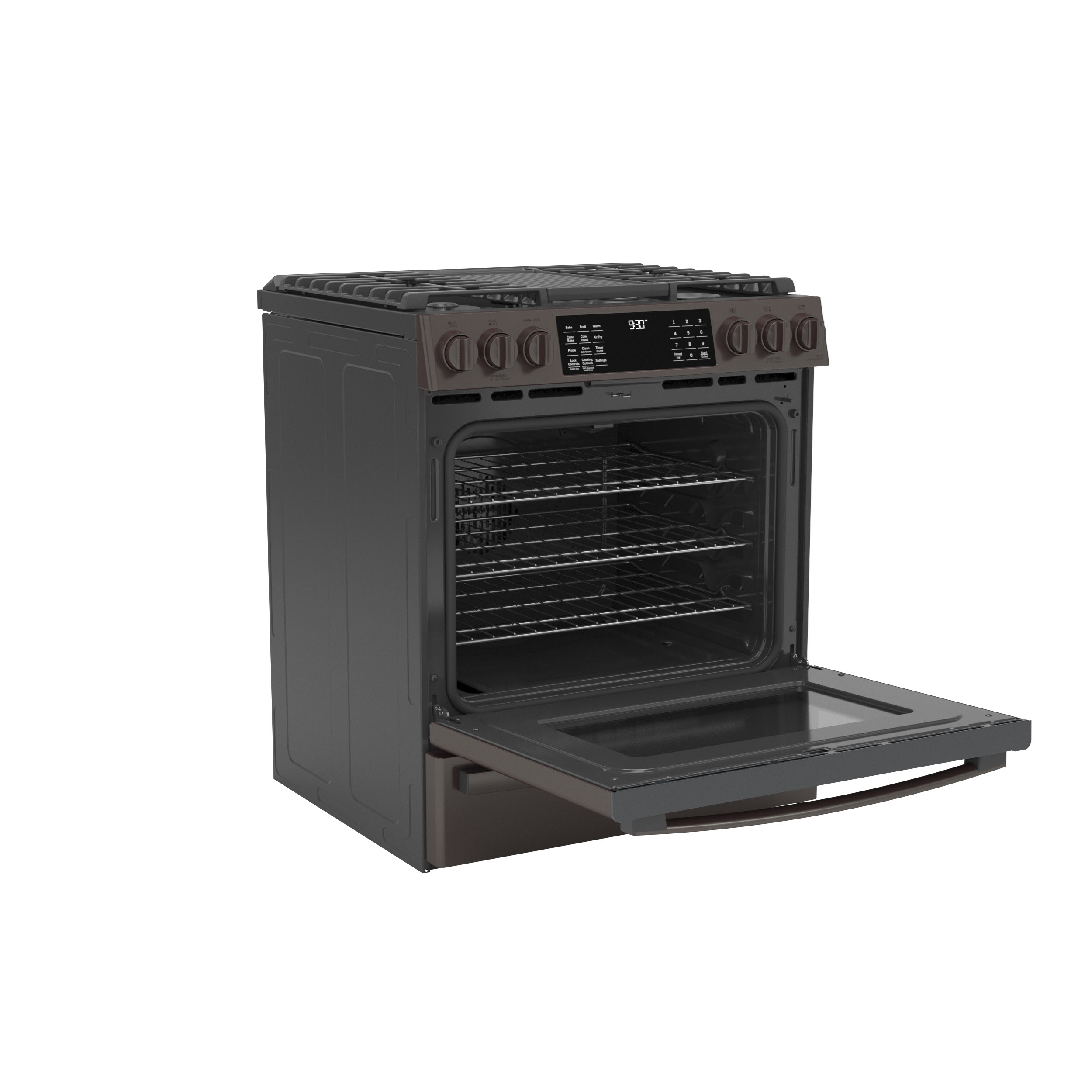 Model: PGS930BPTS | GE Profile GE Profile™ 30" Smart Slide-In Front-Control Gas Range with No Preheat Air Fry