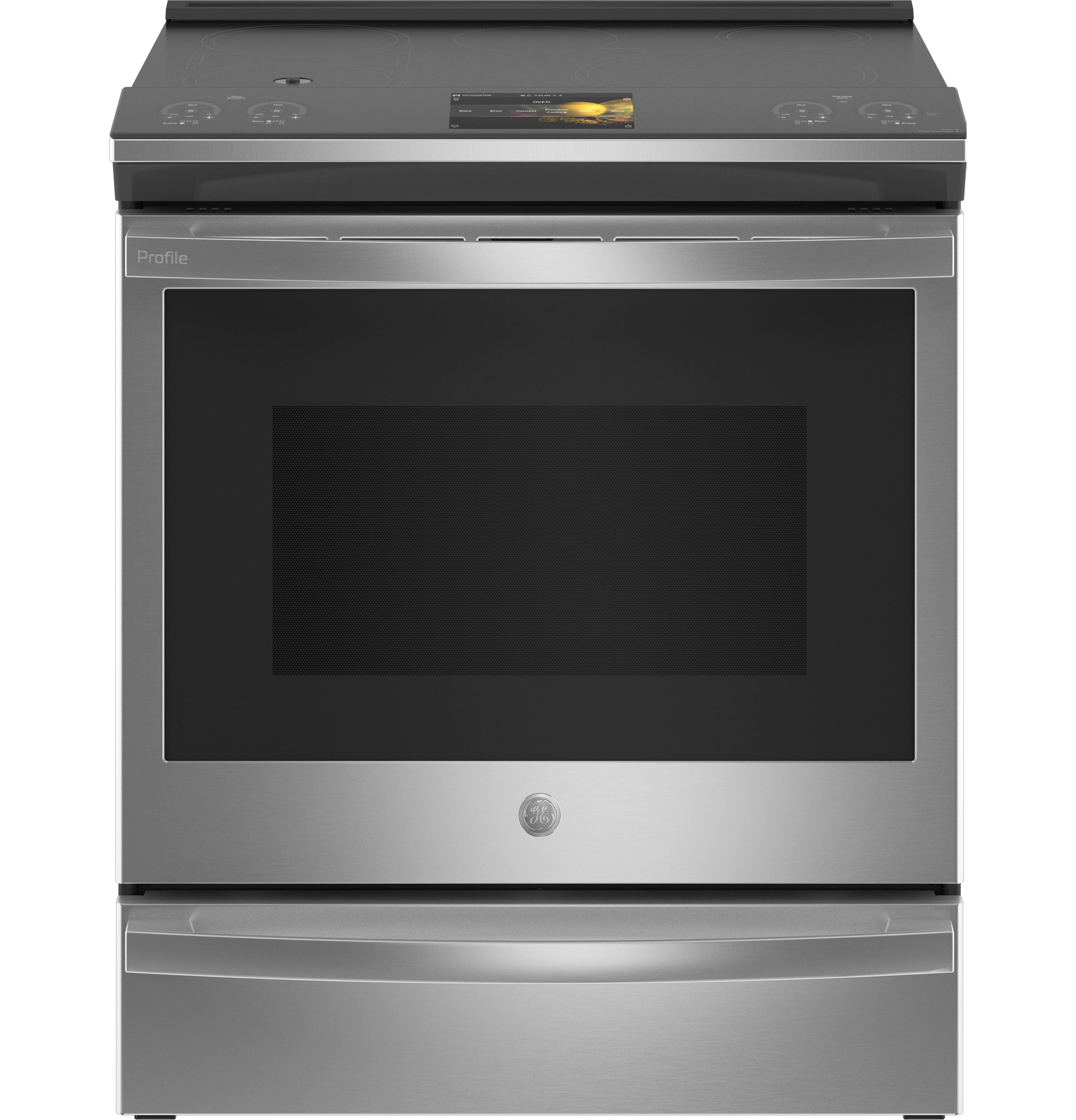 GE Profile GE Profile™ 30" Smart Slide-In Front-Control Induction Fingerprint Resistant Range with In Oven Camera