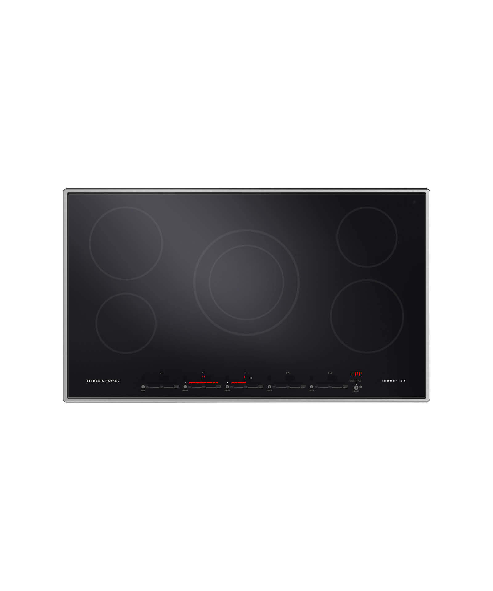 Fisher and Paykel Induction Cooktop 36" 5 Zone, Dual Zone