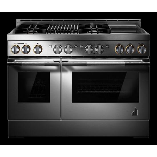 Model: JGRP748HL | Jenn-Air RISE™ 48" Gas Professional-Style Range with Chrome-Infused Griddle and Grill