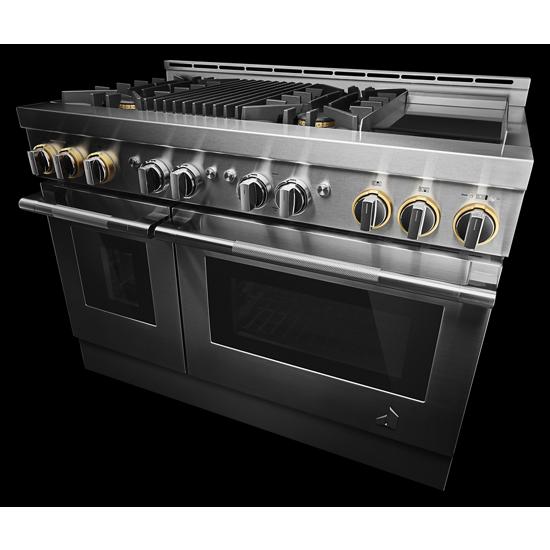 Model: JGRP748HL | Jenn-Air RISE™ 48" Gas Professional-Style Range with Chrome-Infused Griddle and Grill