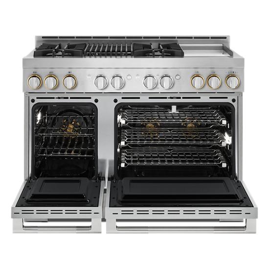 Model: JGRP748HL | Jenn-Air RISE™ 48" Gas Professional-Style Range with Chrome-Infused Griddle and Grill