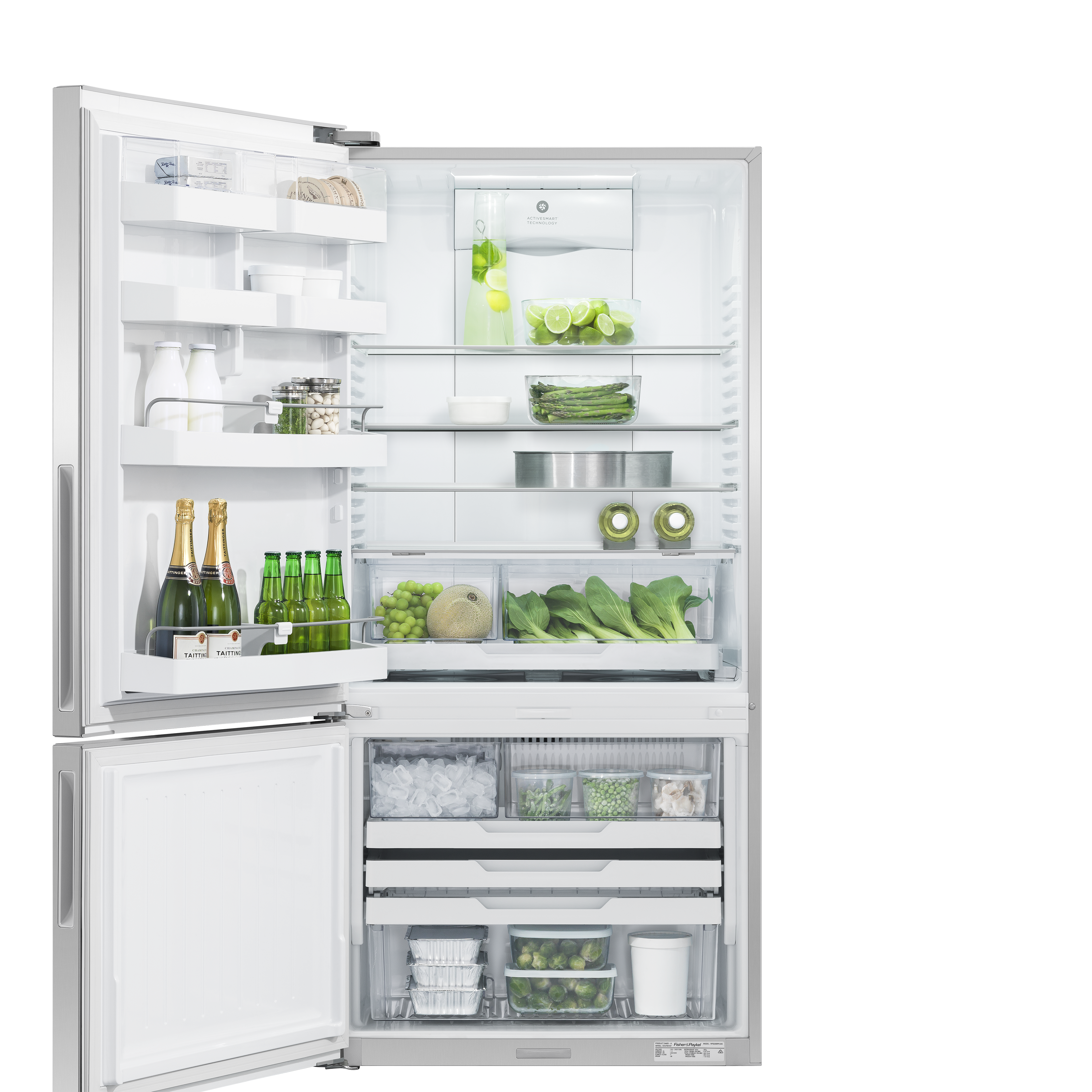Model: RF170BLPUX6_N | Fisher and Paykel Counter Depth Refrigerator 17.5 cu ft, Ice &amp; Water