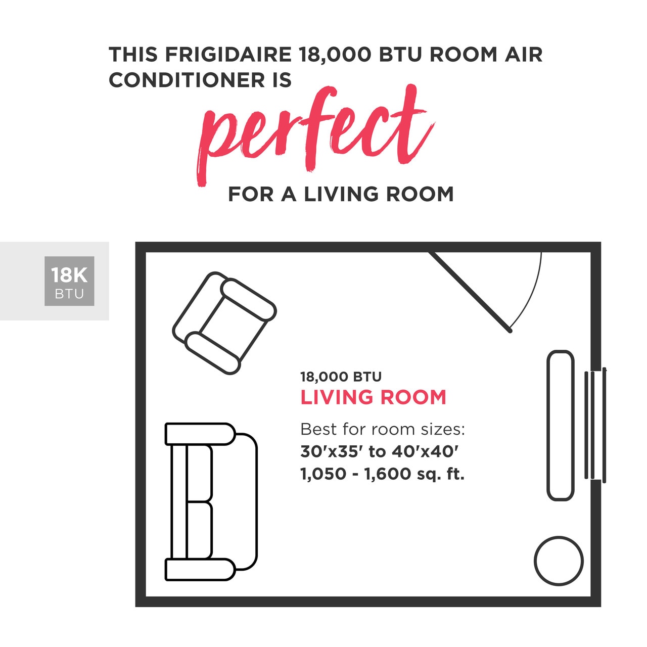 Frigidaire - FHWE182WA2 - 18,500 BTU Window Air Conditioner with  Supplemental Heat and Slide Out Chassis-FHWE182WA2 | Gringer u0026 Sons, Inc.