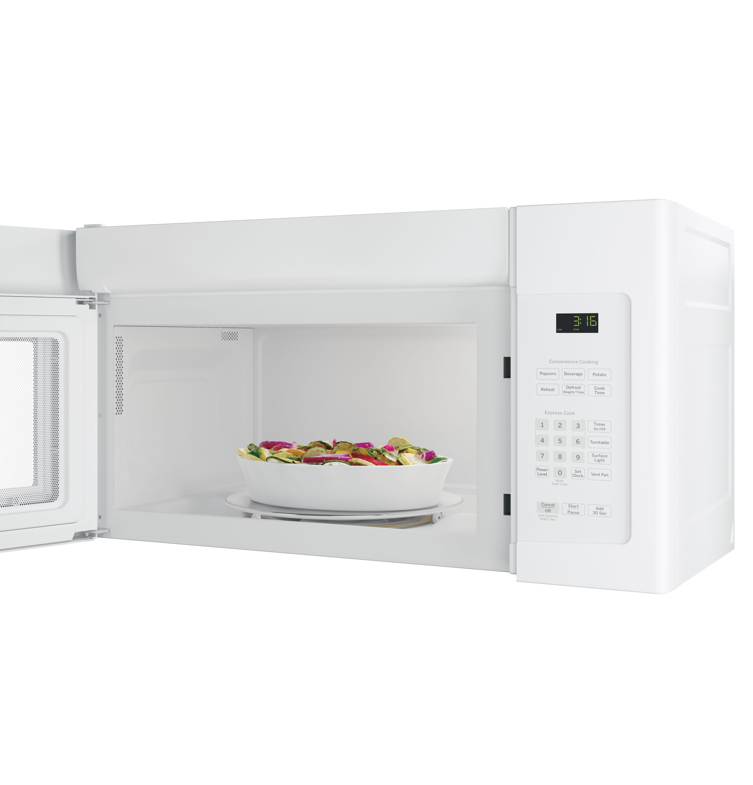 GE JVM3162DJWW GE® 1.6 Cu. Ft. OvertheRange Microwave Oven