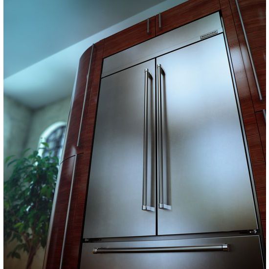 Kitchenaid Kbfn502ess 24 2 Cu Ft 42 Width Built In Stainless French Door Refrigerator With Platinum Interior Design Kbfn502ess Appliance Direct