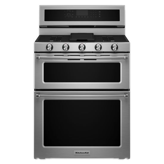 KitchenAid KFGD500ESS 30Inch 5 Burner Gas Double Oven Convection